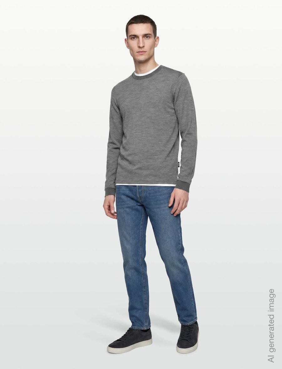 BOSS - H-Talley 110 - langärmelige t-shirts - medium grey - 0