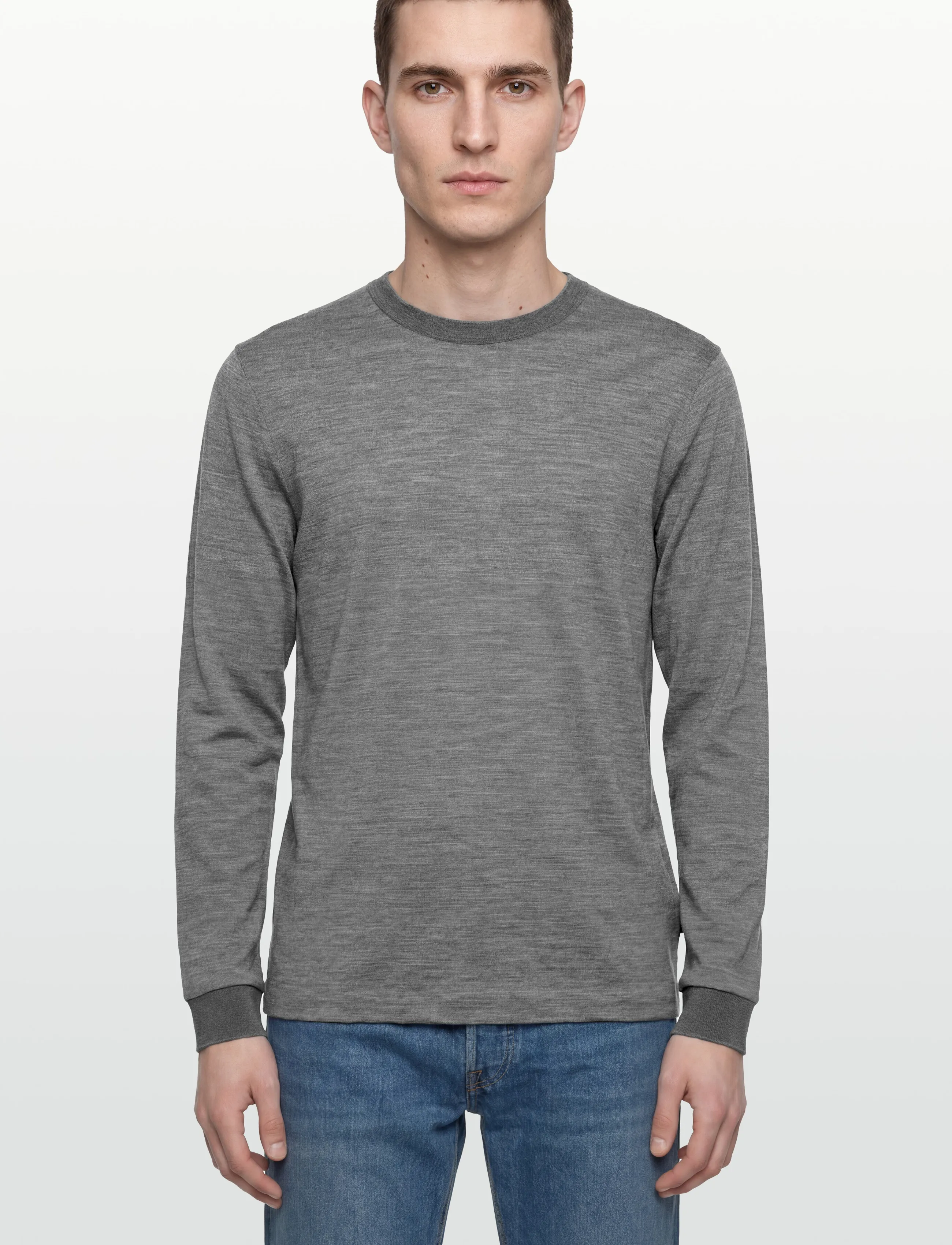 BOSS - H-Talley 110 - long-sleeved t-shirts - medium grey - 3