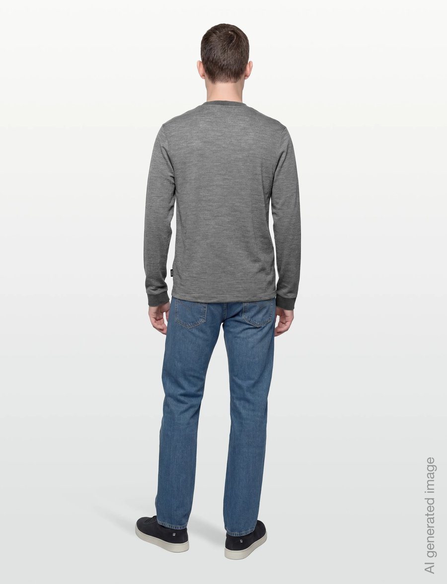 BOSS - H-Talley 110 - langärmelige t-shirts - medium grey - 4