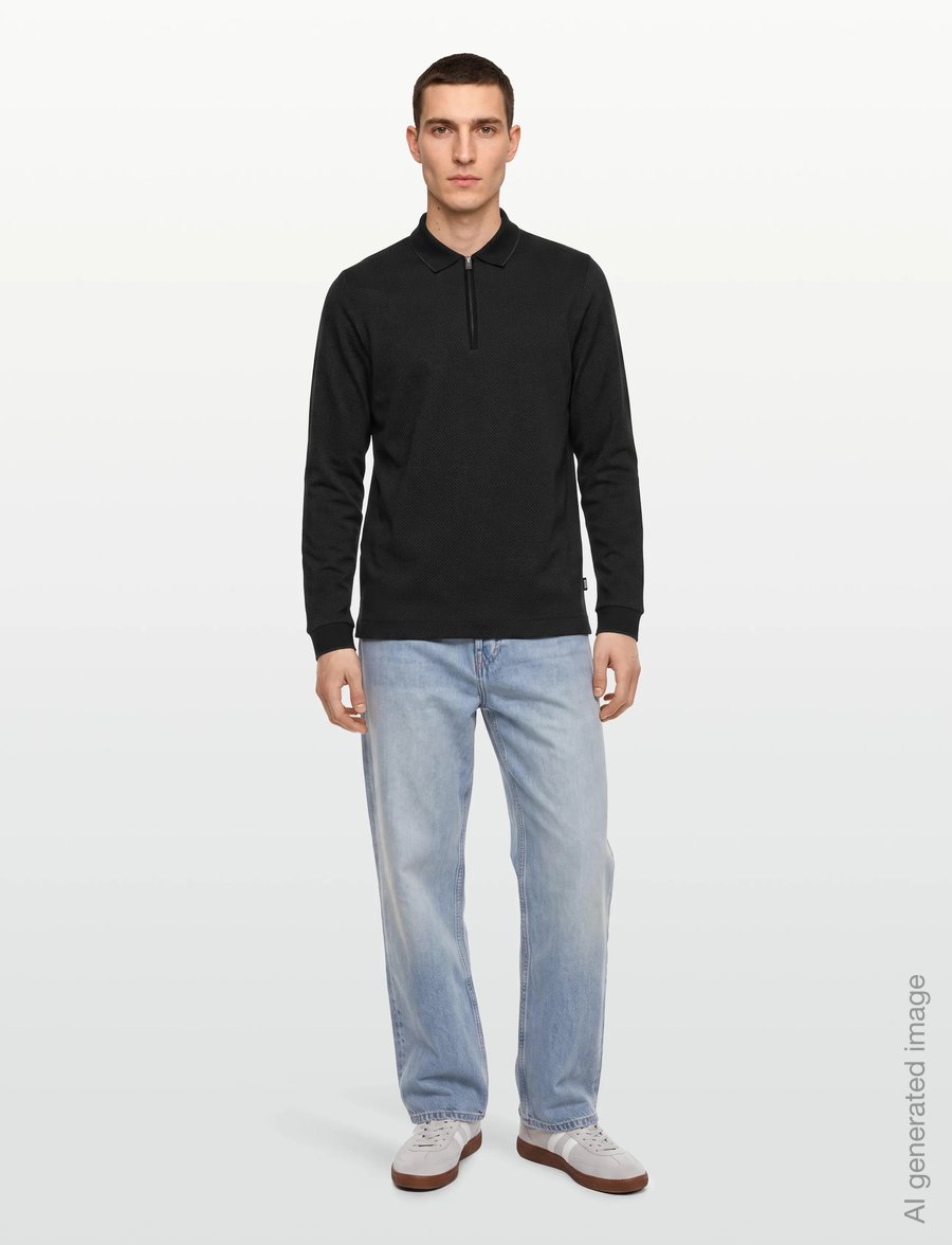 BOSS - H-Peduzzi 06 - pullover mit halbem reißverschluss - black - 0