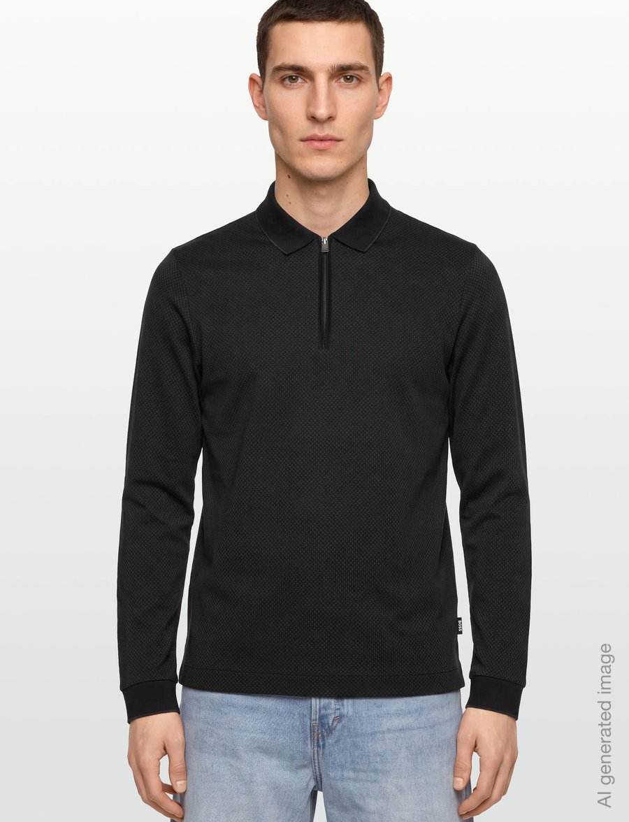 BOSS - H-Peduzzi 06 - pullover mit halbem reißverschluss - black - 3
