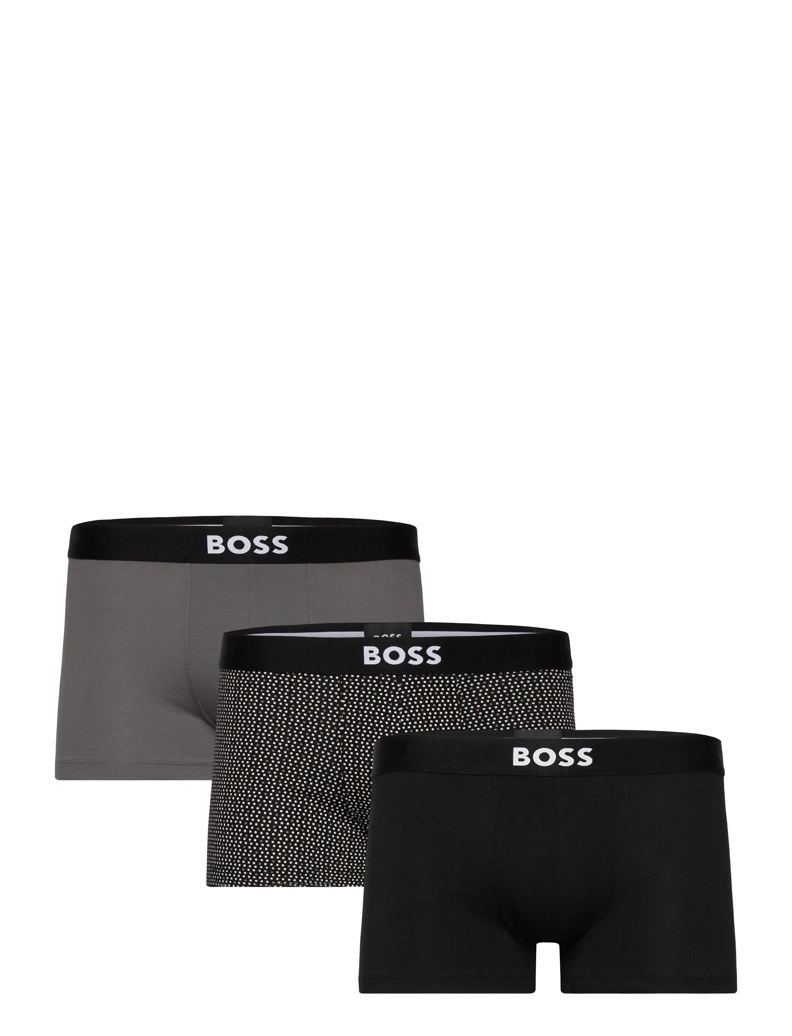 BOSS Trunk 3P Boss One D, Mænd, Trunks, Grå, Str: S
