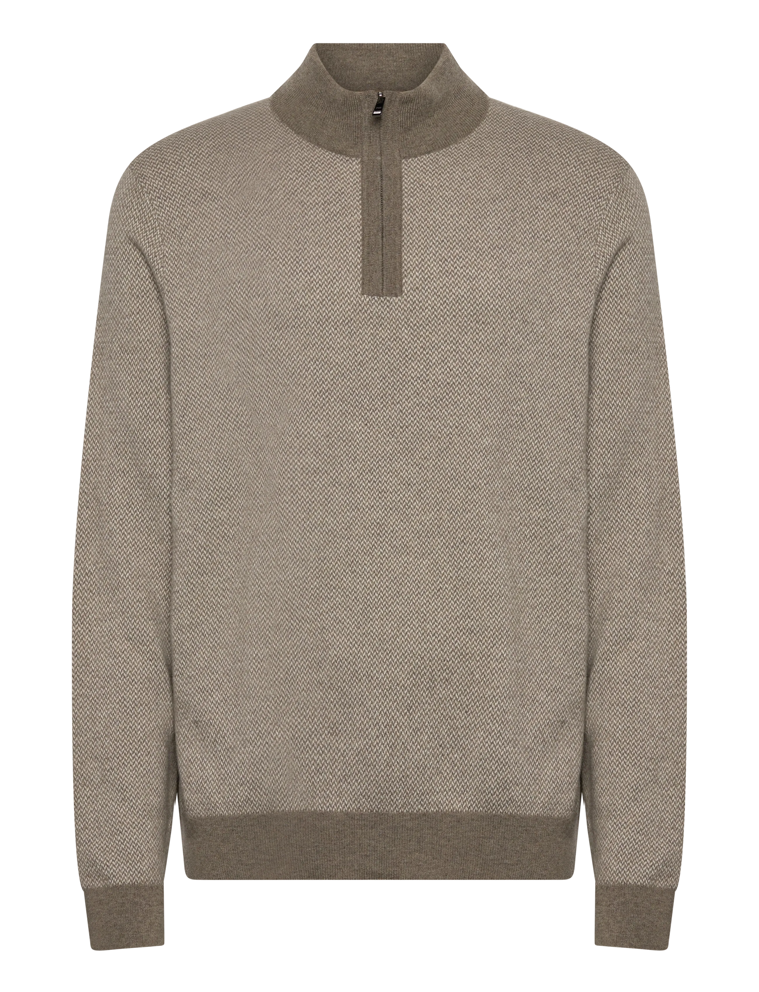BOSS H-Hettore - Halfzip strik - OPEN BROWN / beige