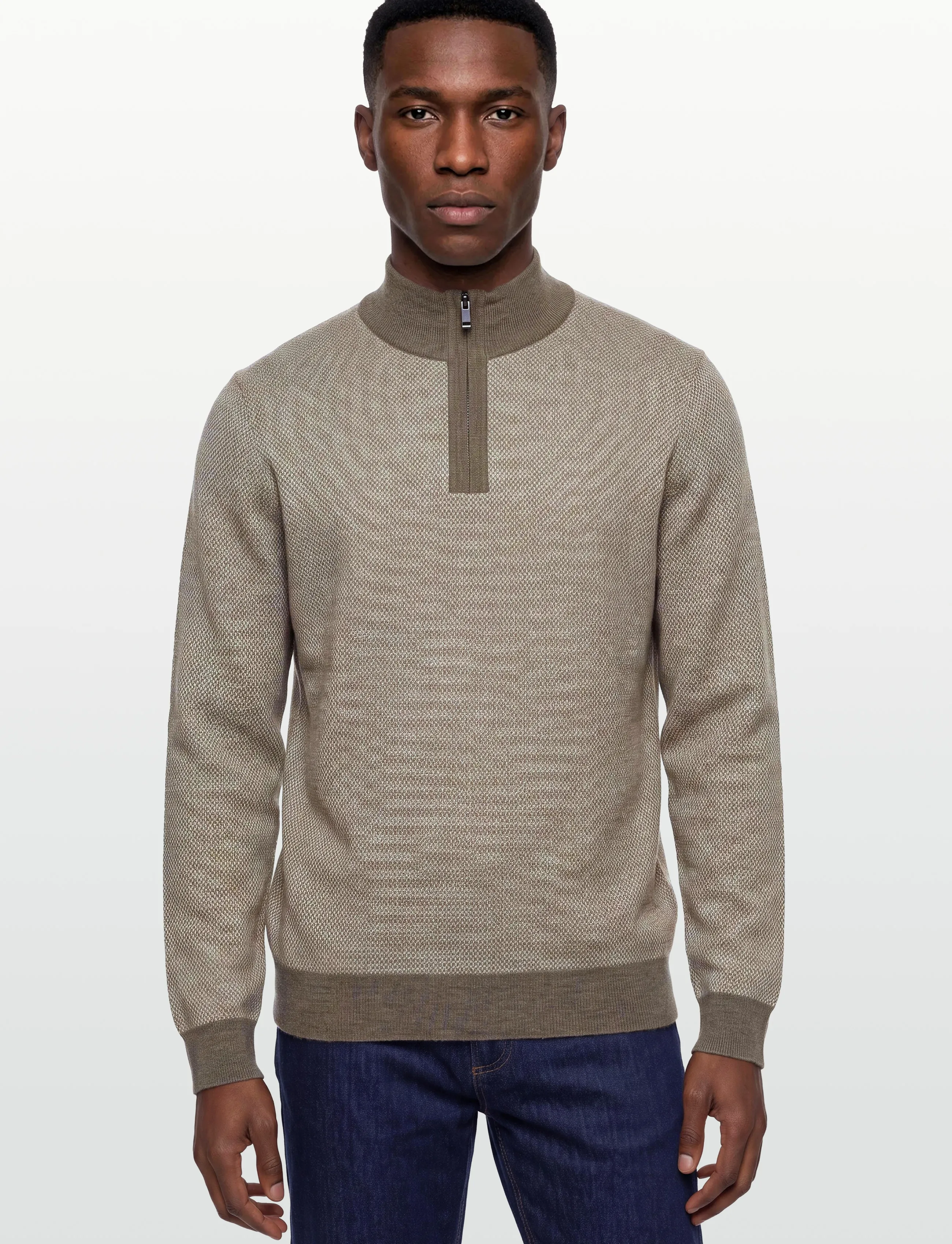 BOSS - H-Hettore - half zip-tröjor - open brown - 3