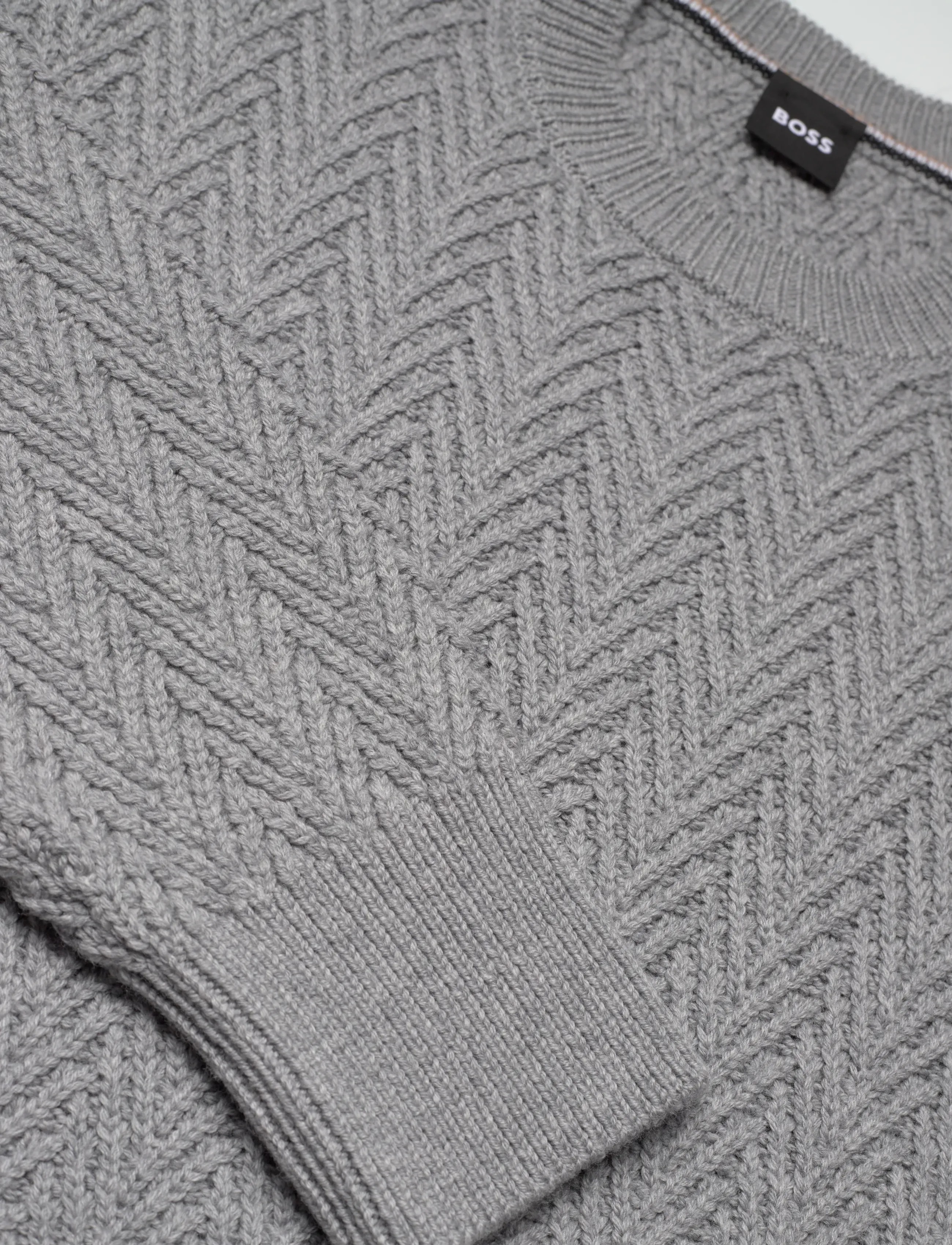 BOSS - H-Hitalo - basic-strickmode - silver - 2