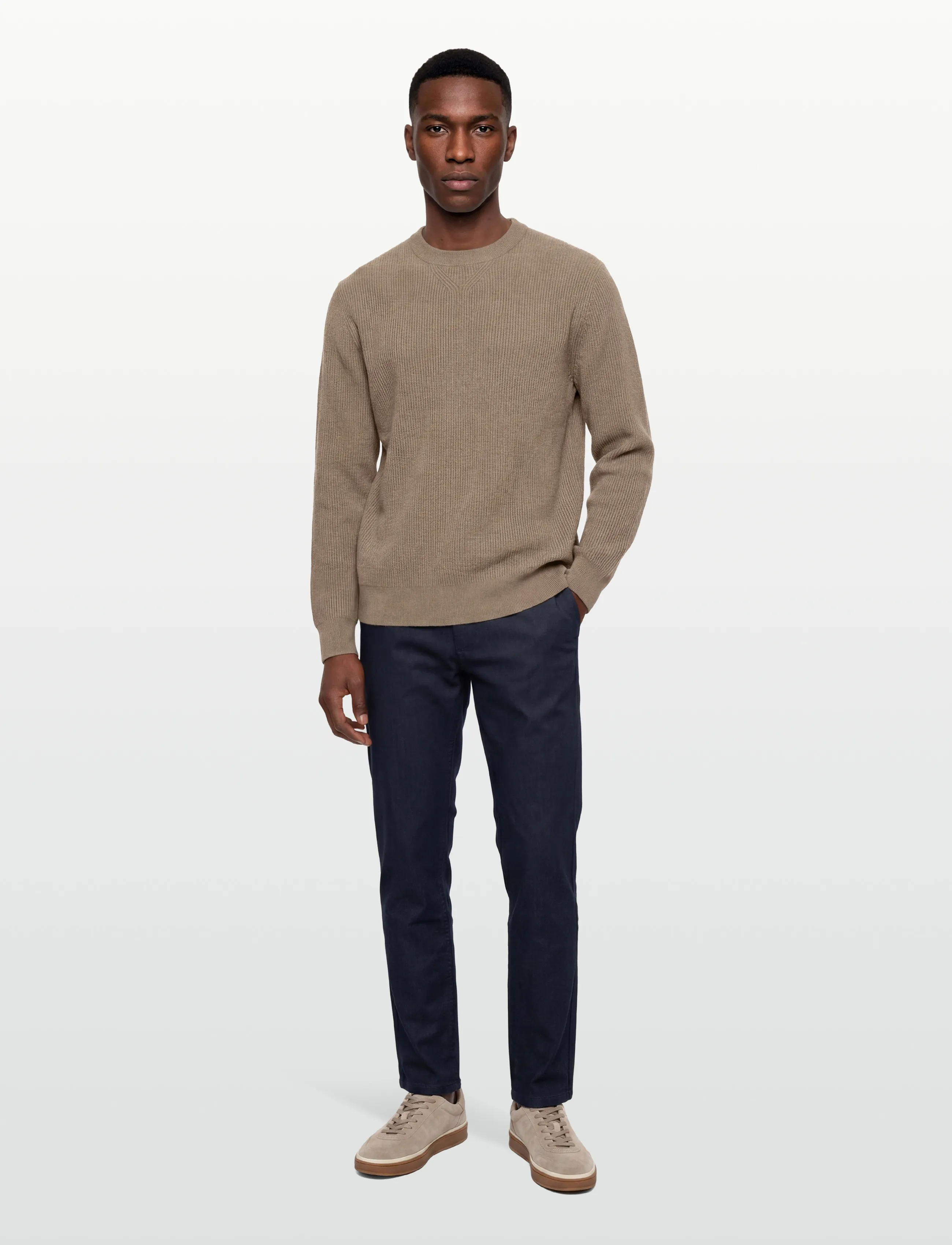 BOSS P-Horso - Rundhals - OPEN BROWN / beige