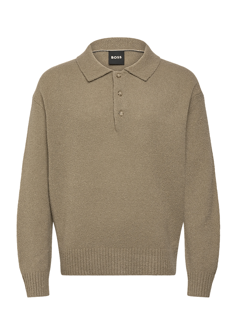 BOSS - C-Hadone - pikkade varrukatega kootud polod - open brown - 0