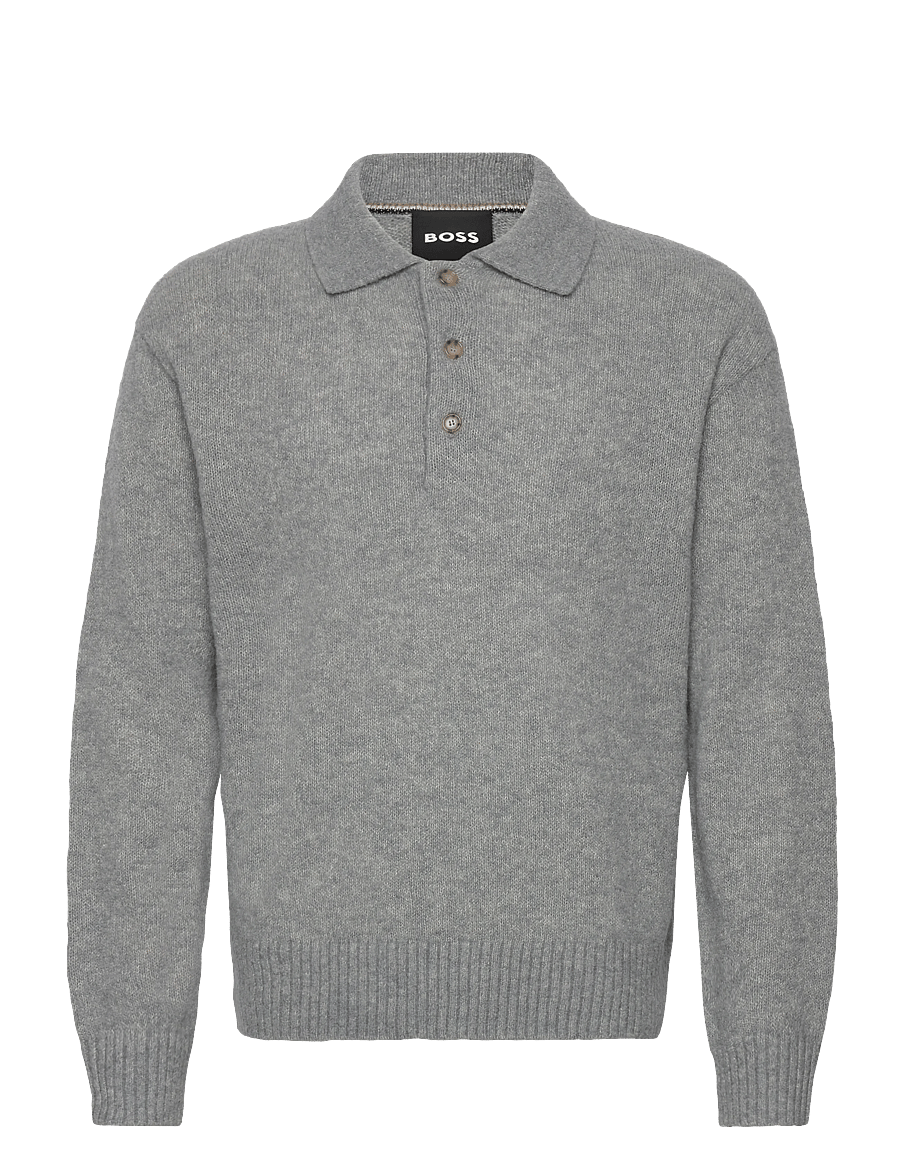 BOSS - C-Hadone - long-sleeved knitted polos - silver - 0