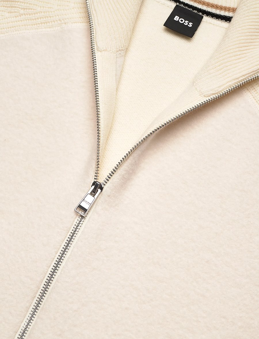 BOSS - H-Hibisco - fullzip strik - open white - 2