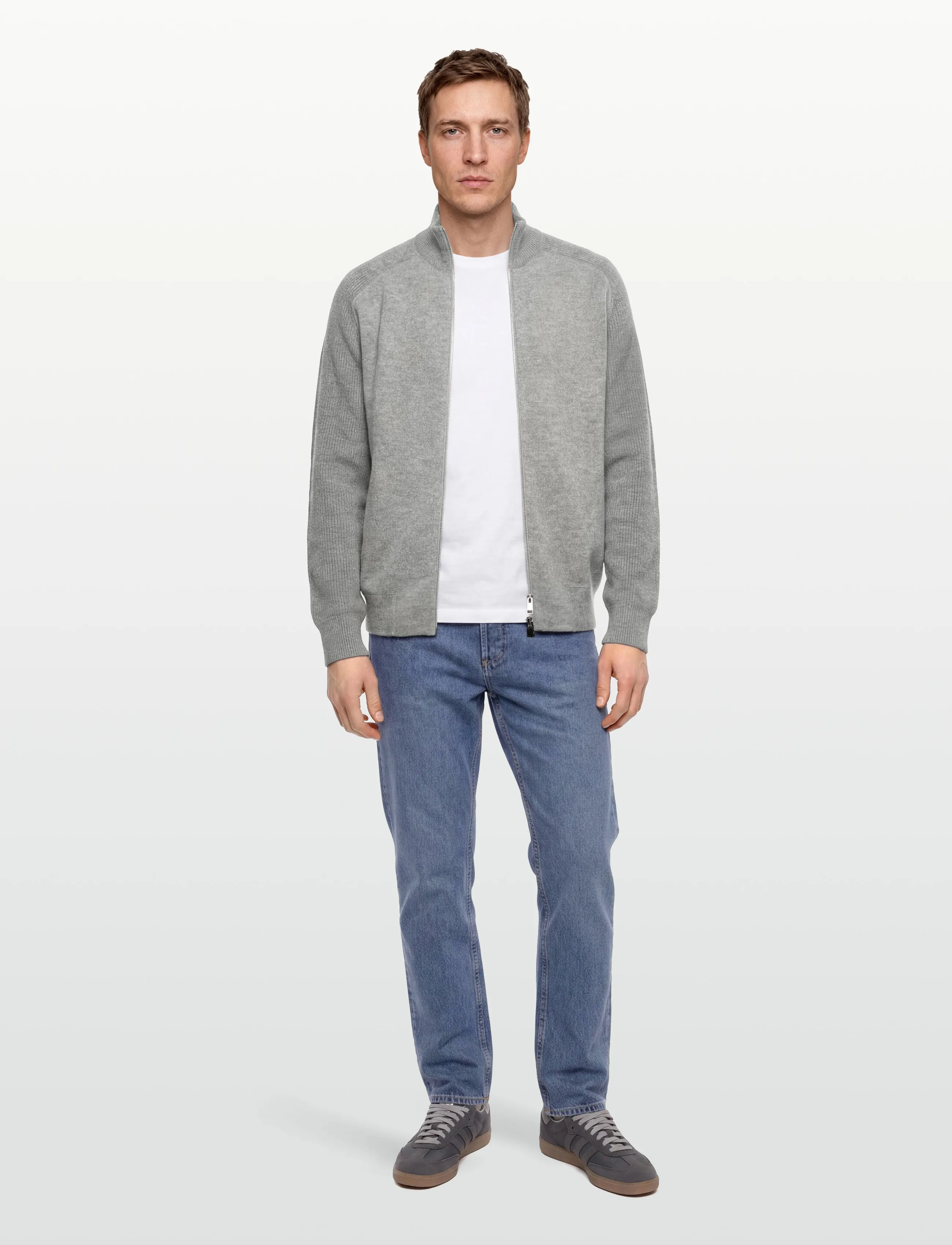 BOSS - H-Hibisco - pullover mit durchgehendem reißverschluss - silver - 0