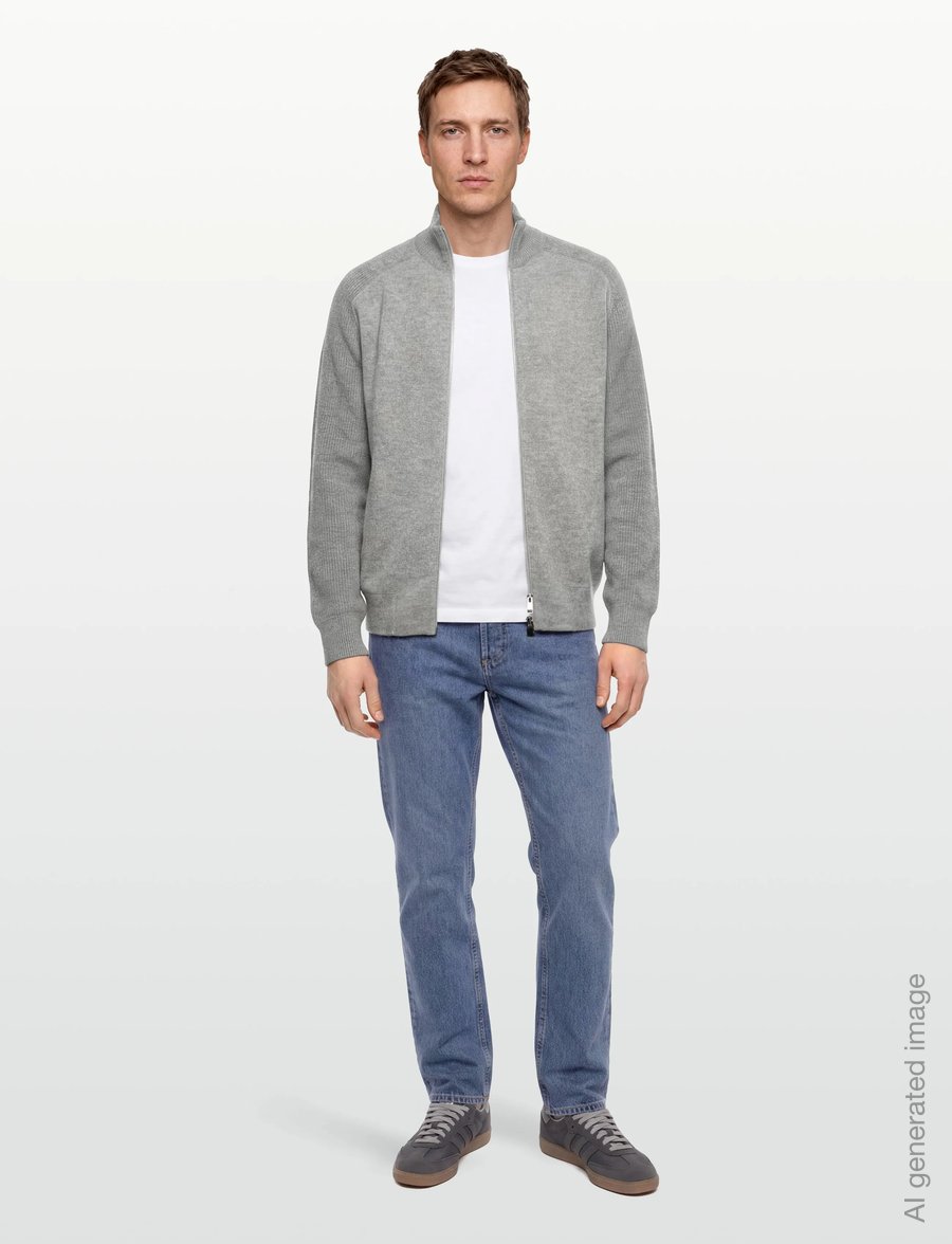 BOSS - H-Hibisco - pullover mit durchgehendem reißverschluss - silver - 0