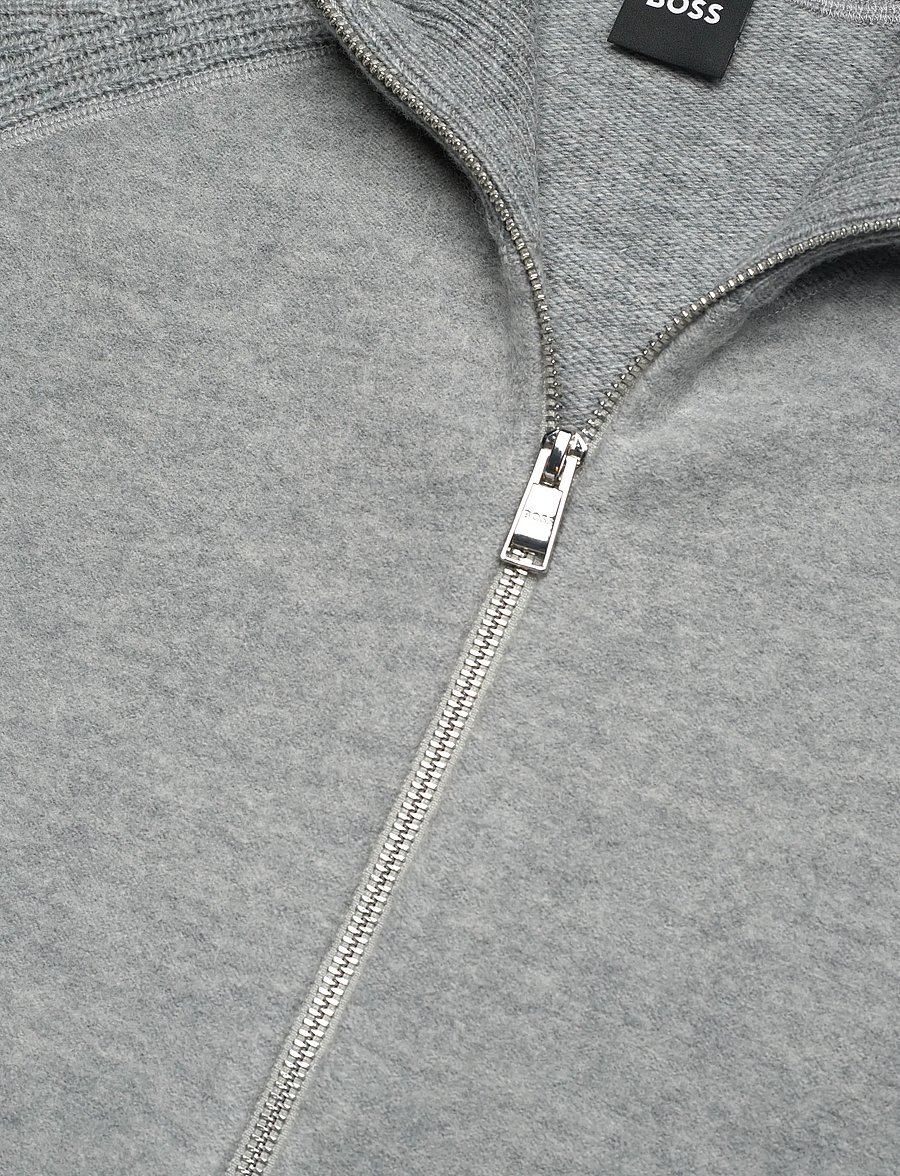 BOSS - H-Hibisco - pullover mit durchgehendem reißverschluss - silver - 5
