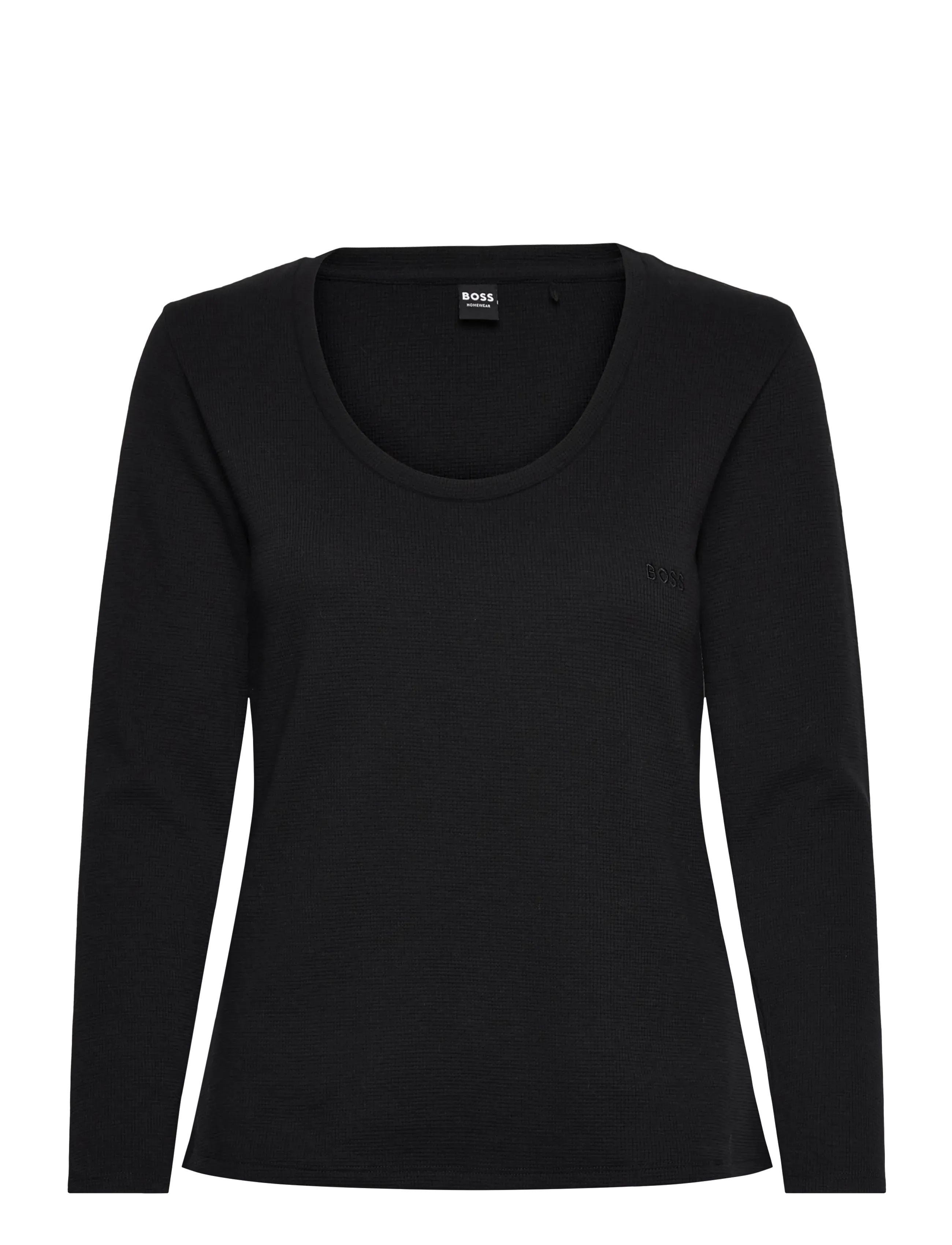 BOSS Waffle_Ls-Shirt Cn Schwarz - S - Damen