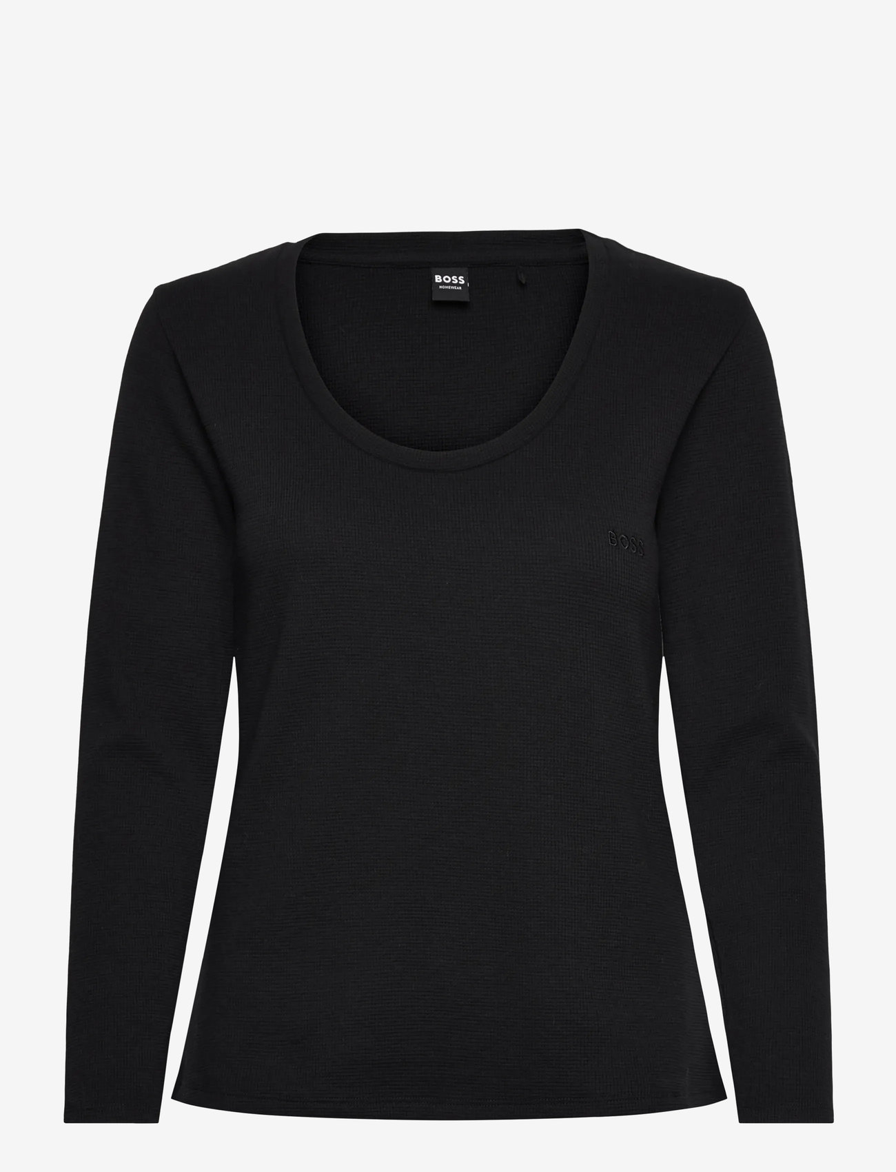 BOSS - Waffle_LS-Shirt CN - langærmede toppe - black - 0