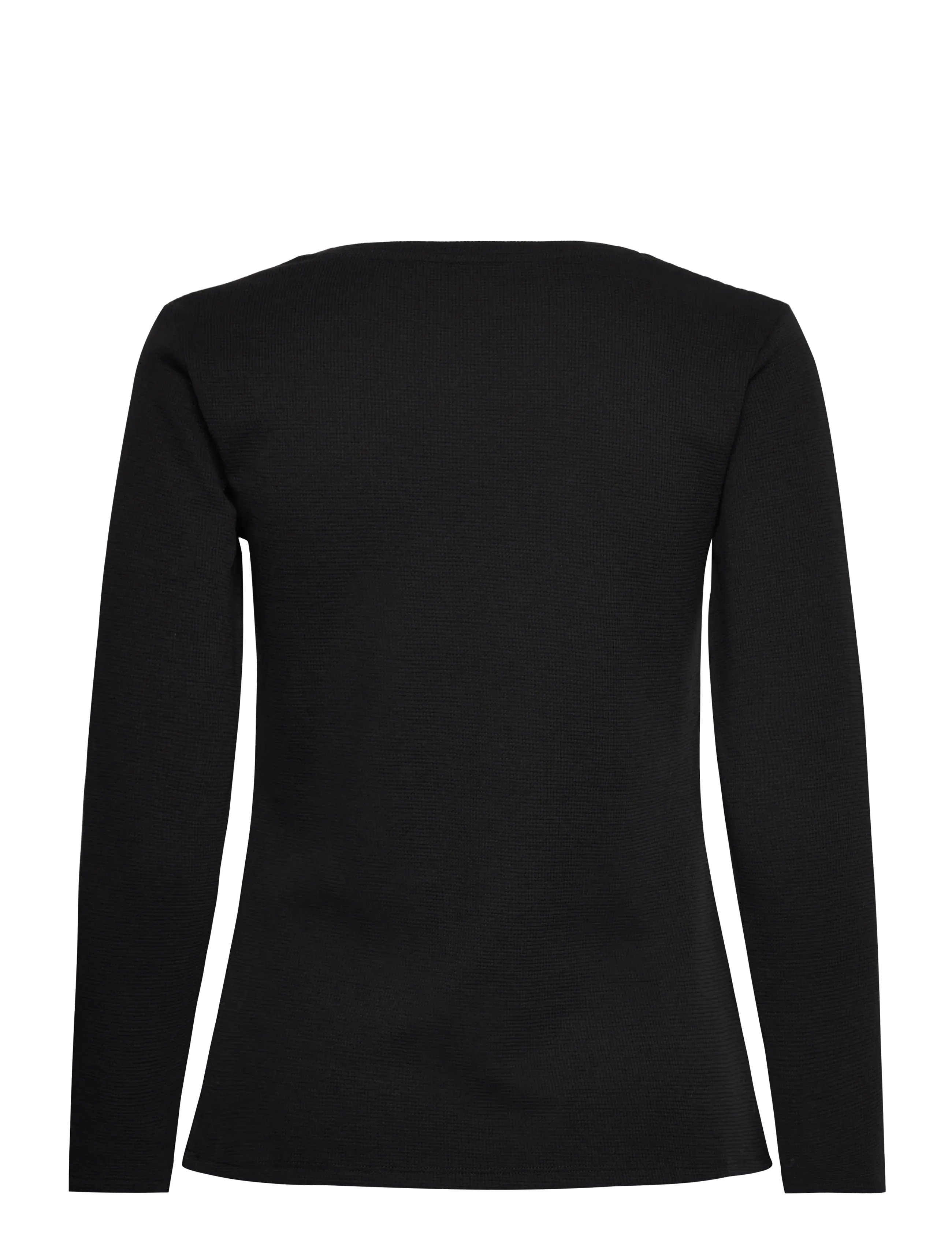 BOSS - Waffle_LS-Shirt CN - langärmlige tops - black - 1