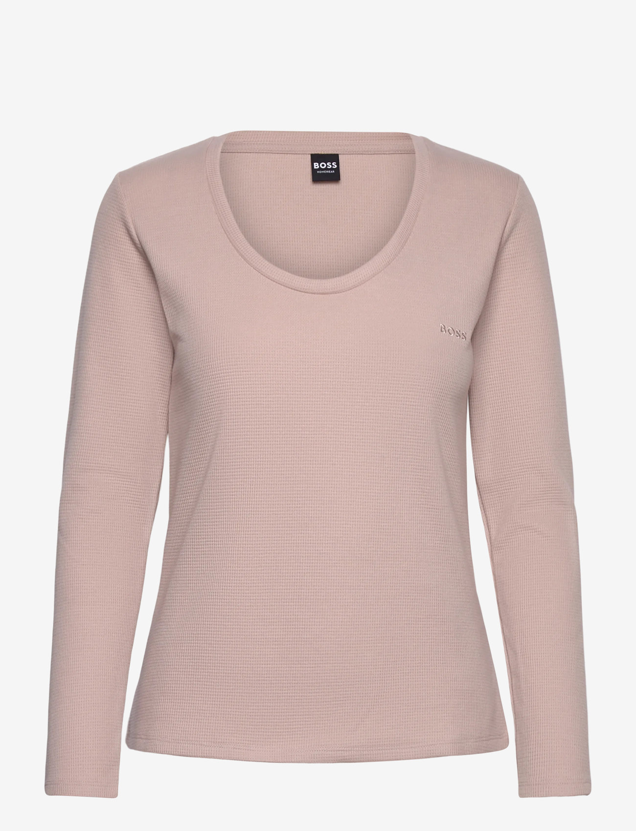 BOSS - Waffle_LS-Shirt CN - long-sleeved tops - light beige - 0