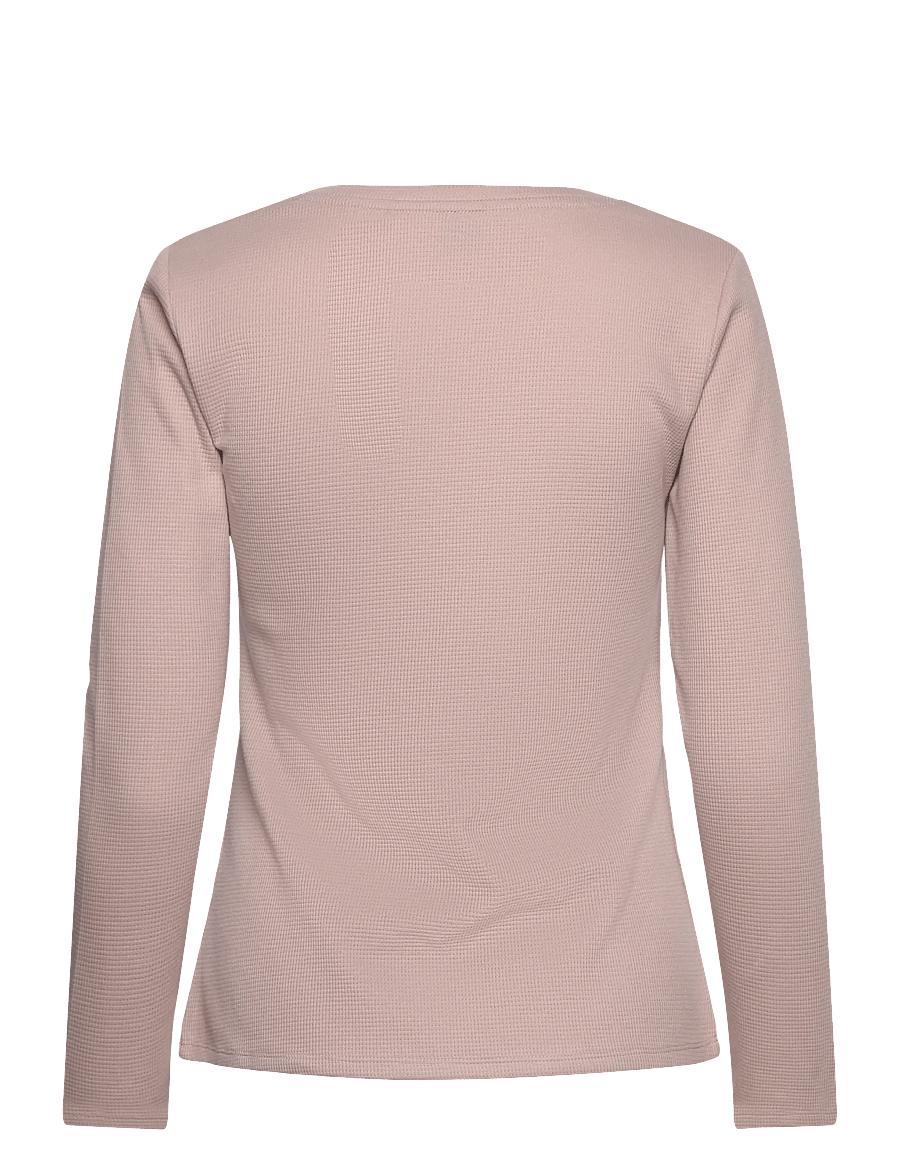 BOSS - Waffle_LS-Shirt CN - långärmade toppar - light beige - 1