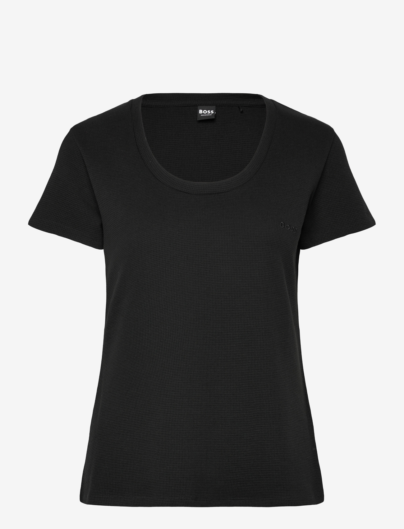 BOSS - Waffle_T-Shirt CN - t-shirts - black - 0