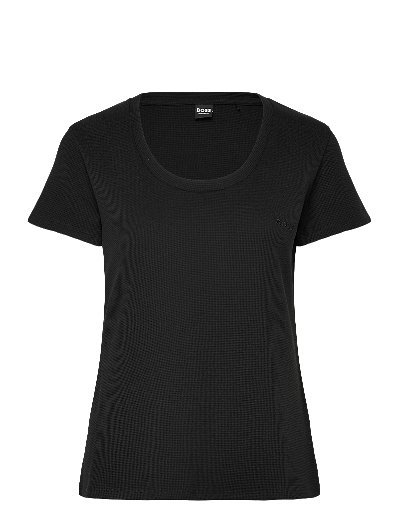 BOSS - Waffle_T-Shirt CN - t-shirts - black - 0