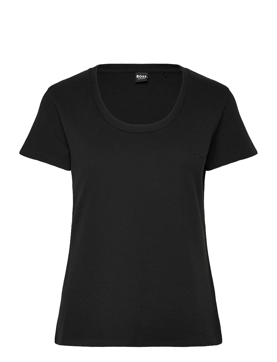 BOSS - Waffle_T-Shirt CN - t-shirts - black - 0