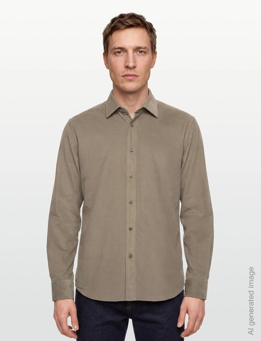 BOSS - C-JOE-kent-C1-254 - cordhemden - open brown - 3