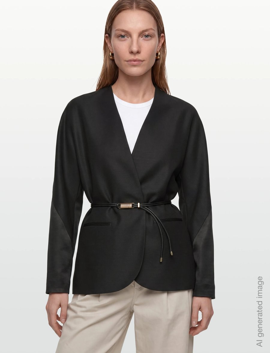 BOSS - Jokur - blazer mit gürtel - black - 3