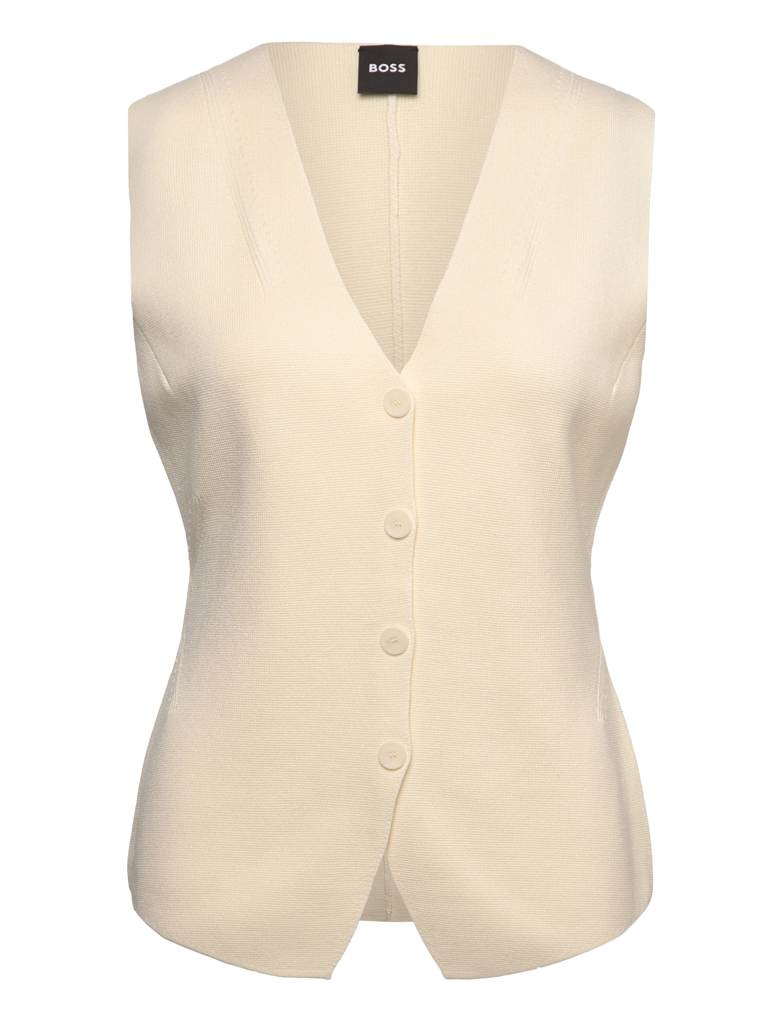 BOSS Fylvie - Stickade västar - OPEN WHITE / cream