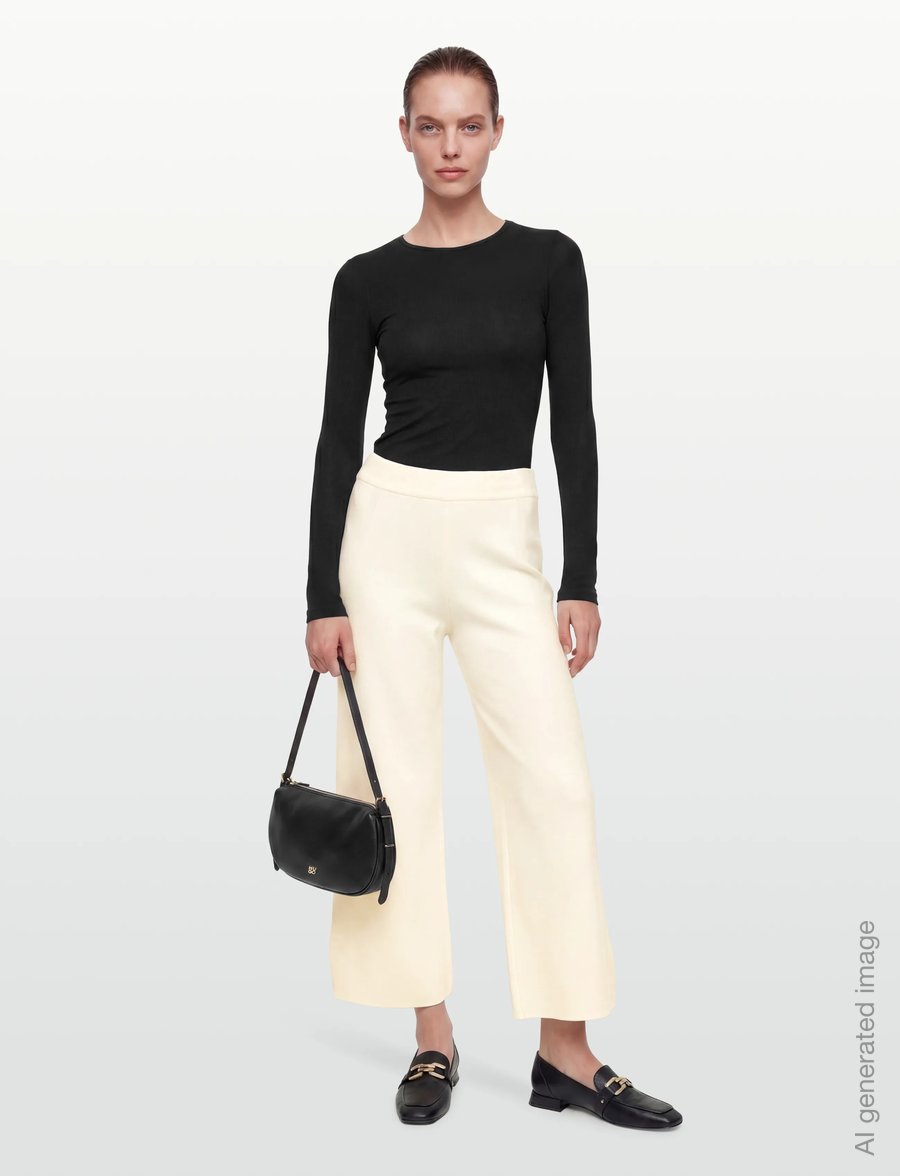 BOSS - Fallegra - hosen mit weitem bein - open white - 0