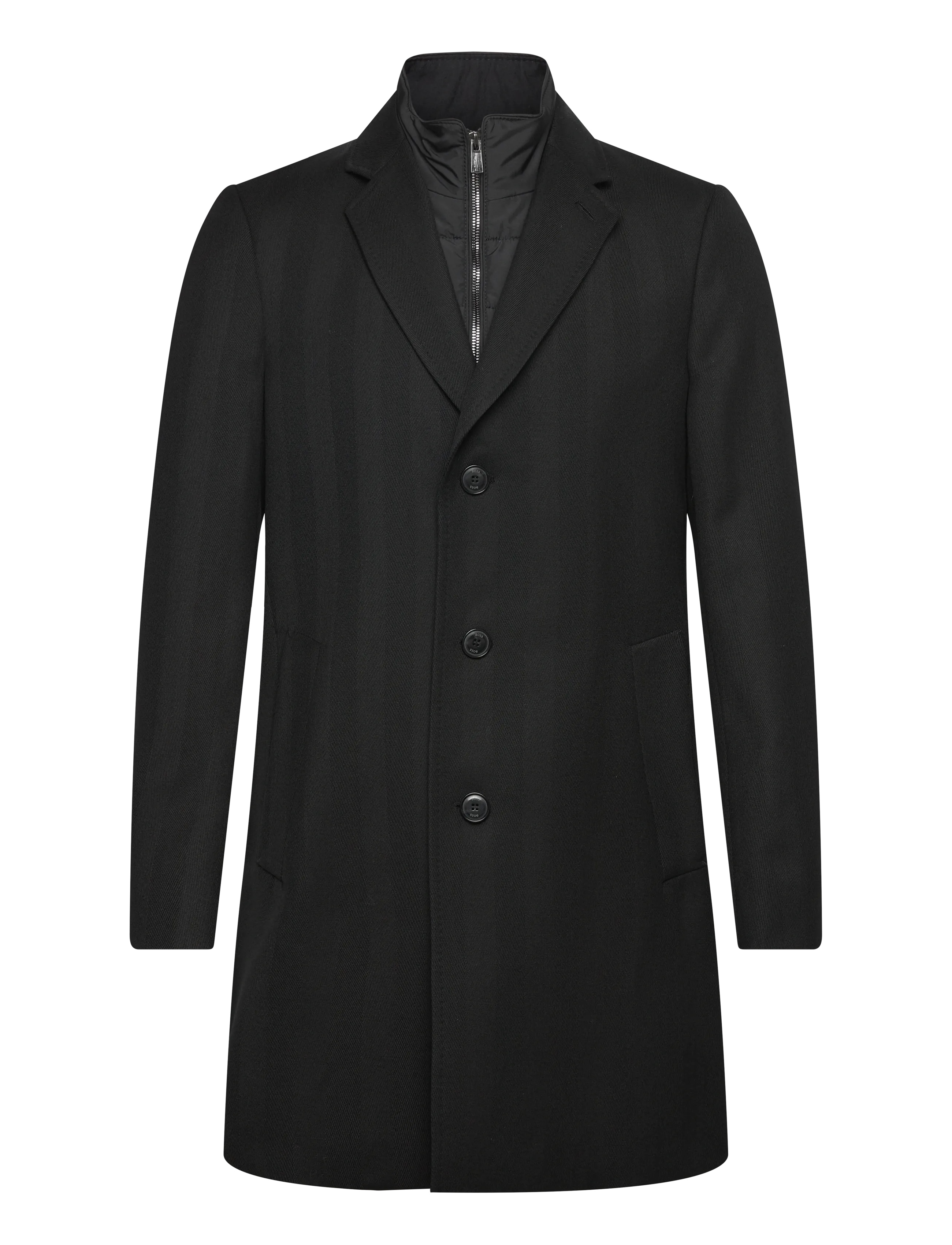 BOSS H-Hyde-Bib-254, 58, Black, Frakker > Uldfrakker, Herre