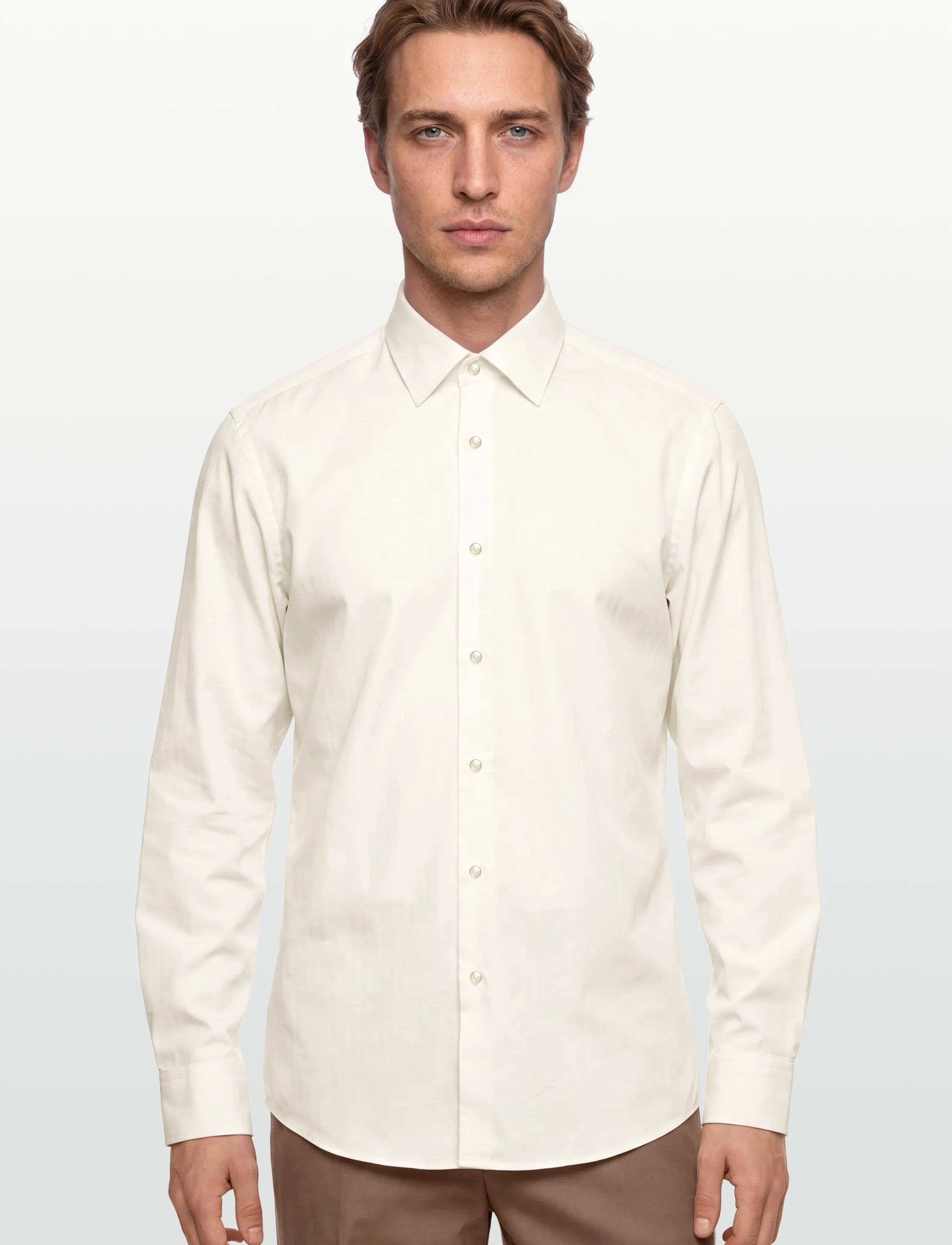 BOSS - H-HANK-kent-C1-214 - casual skjortor - open white - 3