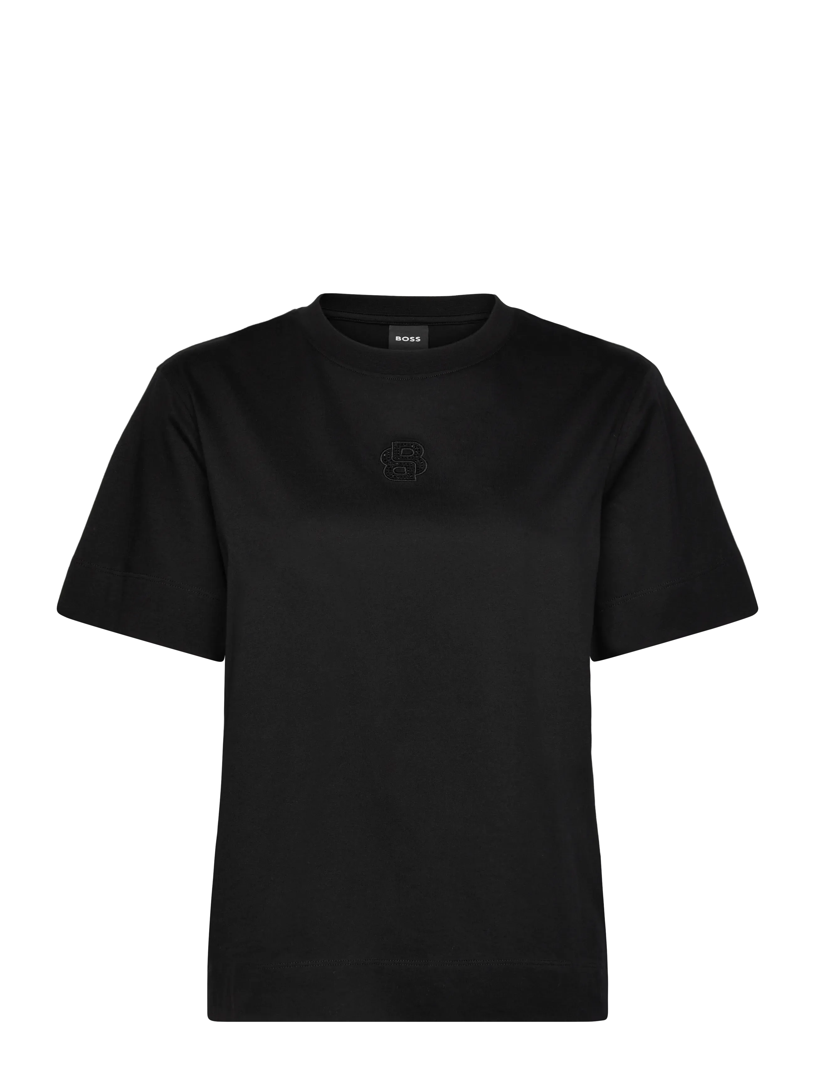 BOSS Elpha_Placed3, S, Black, T-Shirts & Toppe > Kortærmede, Dame