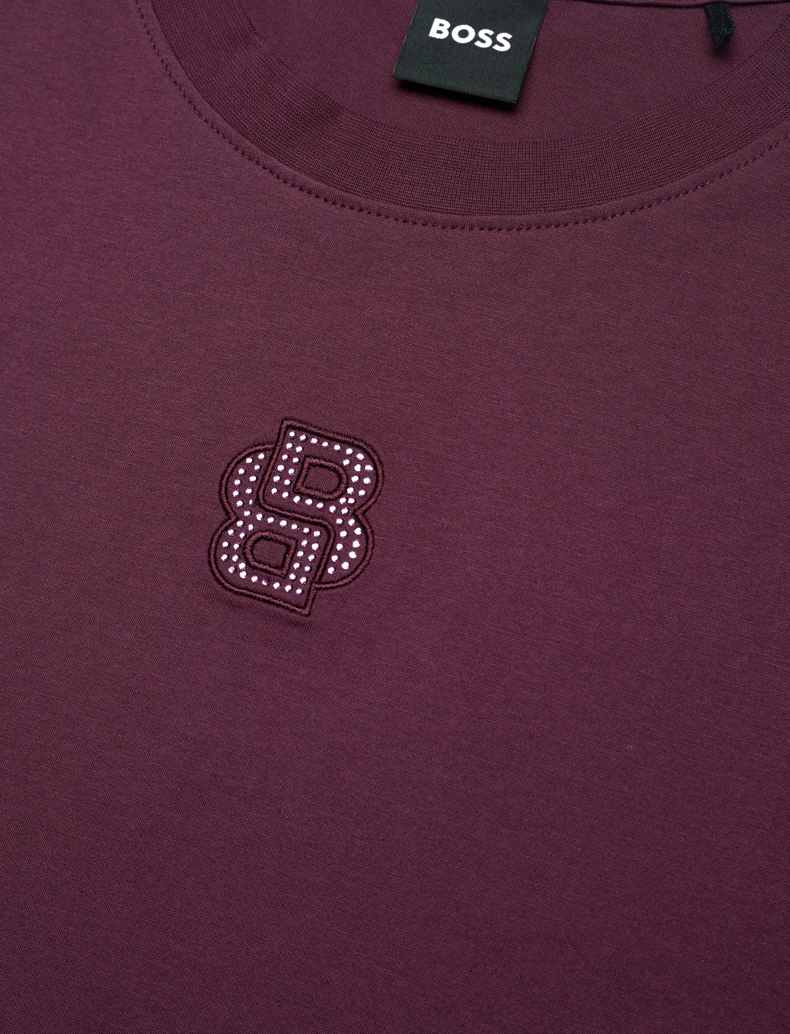 BOSS - Elpha_Placed3 - t-shirts - dark purple - 2
