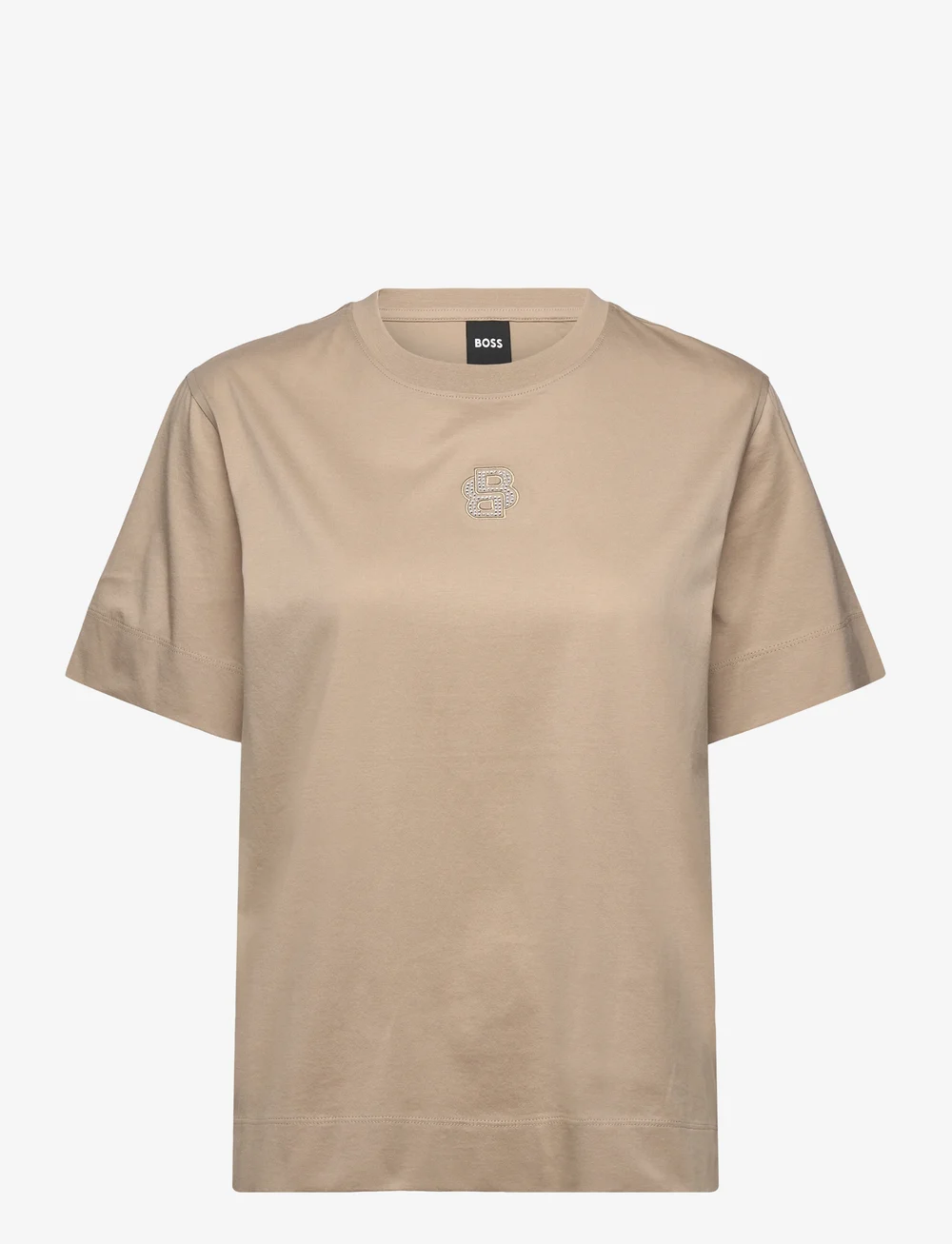 BOSS - Elpha_Placed3 - t-shirts - light beige - 0