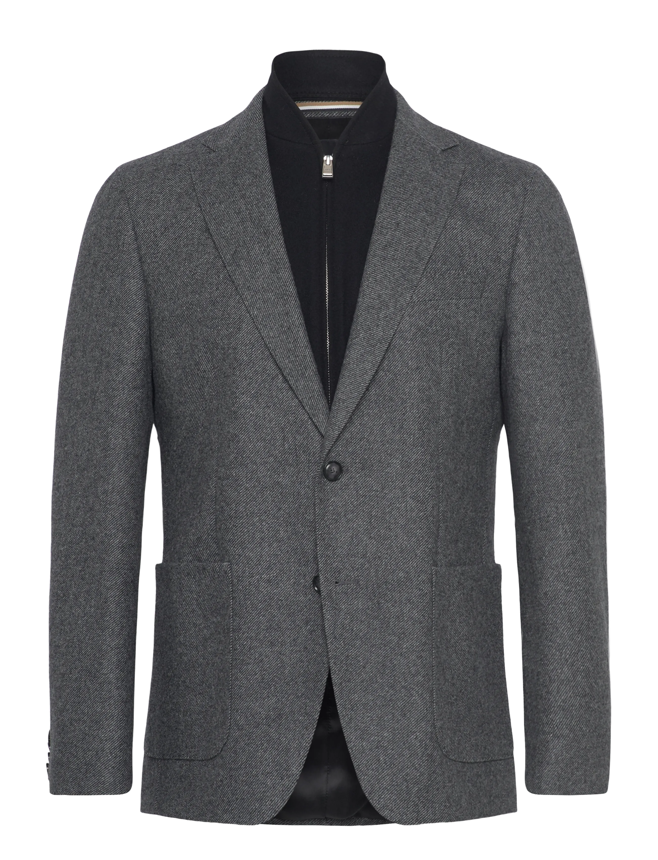 BOSS H-Hutson-Bib-254, 46, Grey, Blazere > Enkeltradede Blazere, Herre