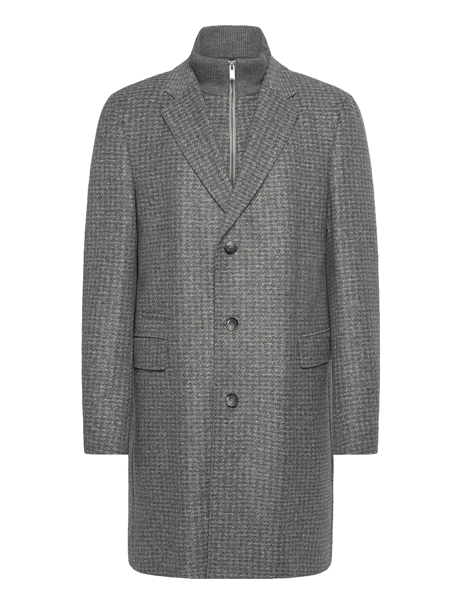 BOSS - H-Hyde-J-Bib-Pad-254 - wollmäntel - silver - 0