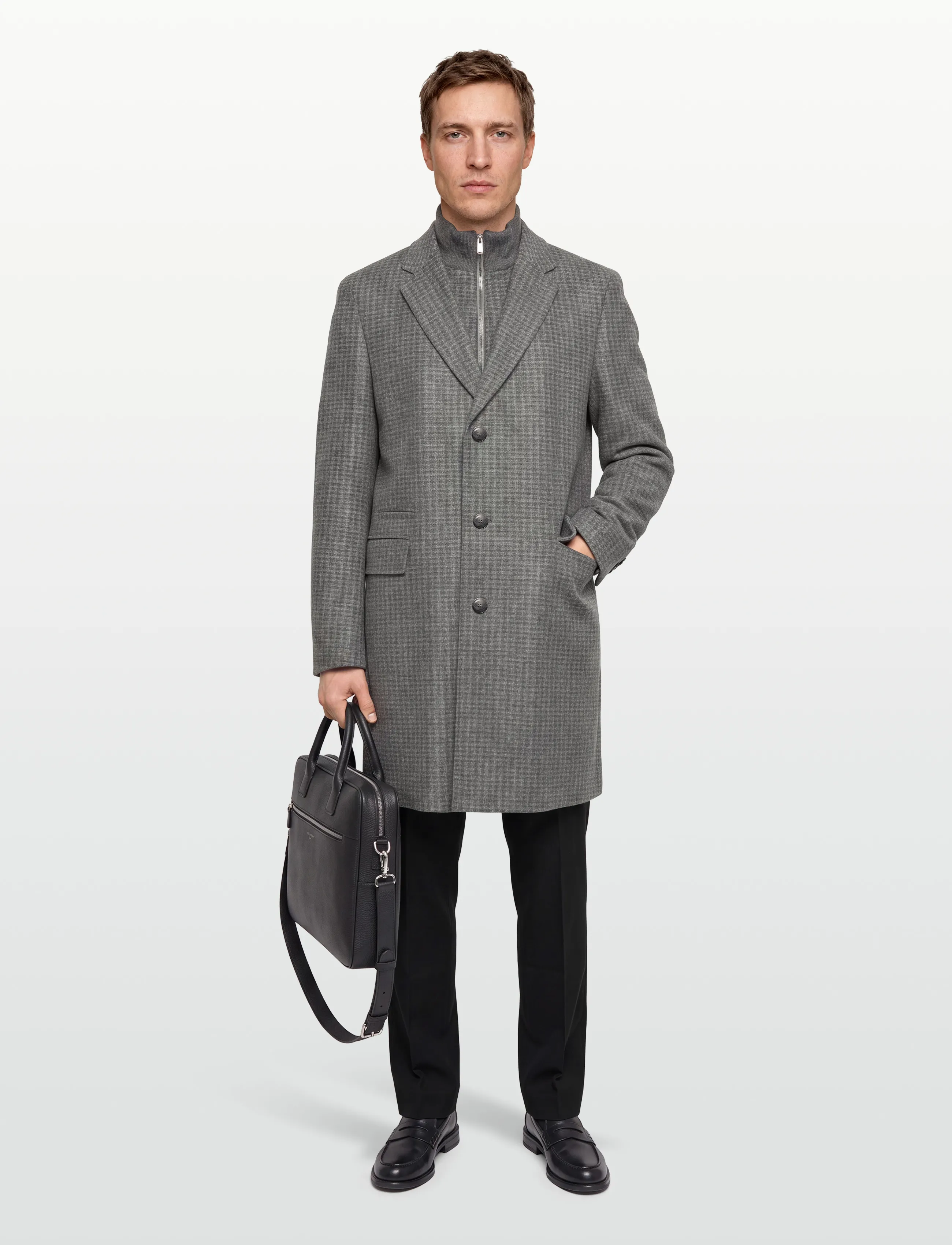 BOSS H-Hyde-J-Bib-Pad-254, 50, Grey, Frakker > Uldfrakker, Herre