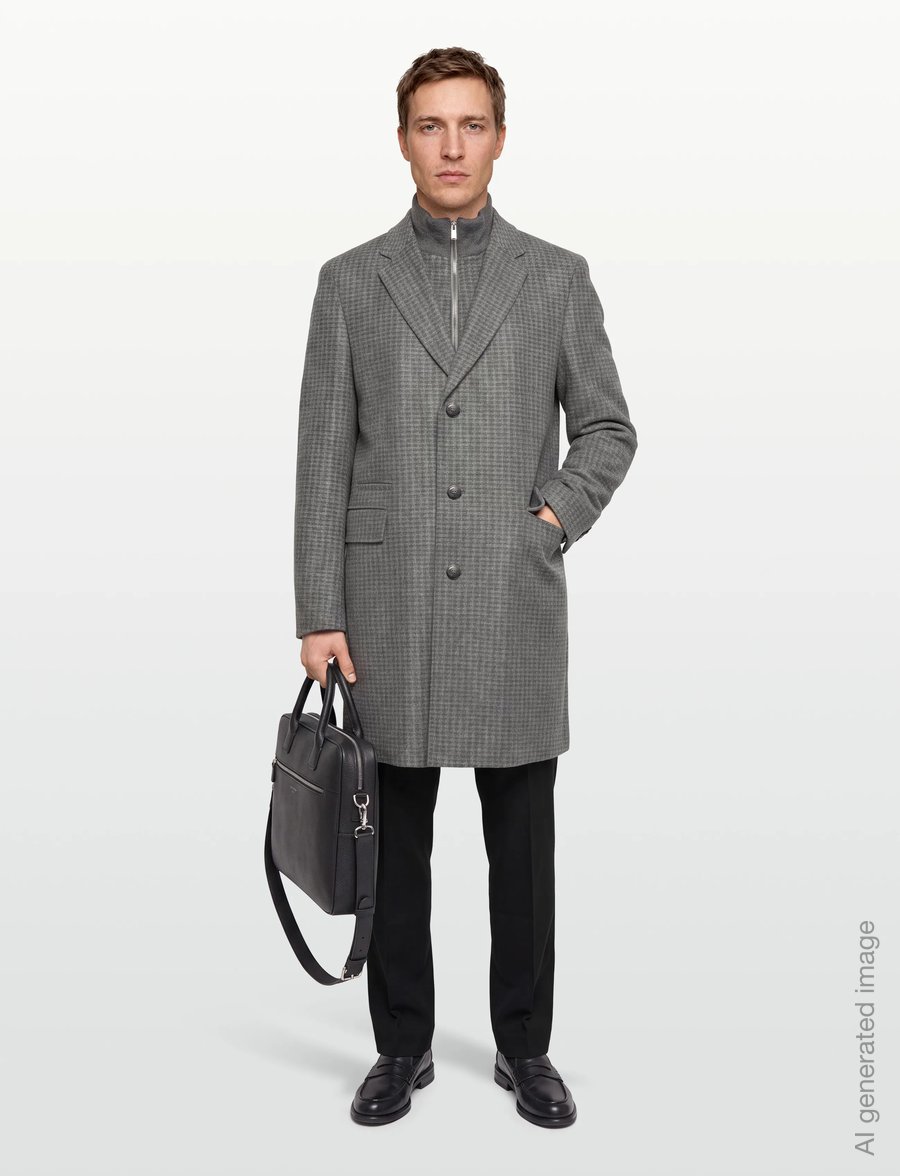 BOSS - H-Hyde-J-Bib-Pad-254 - wollmäntel - silver - 0