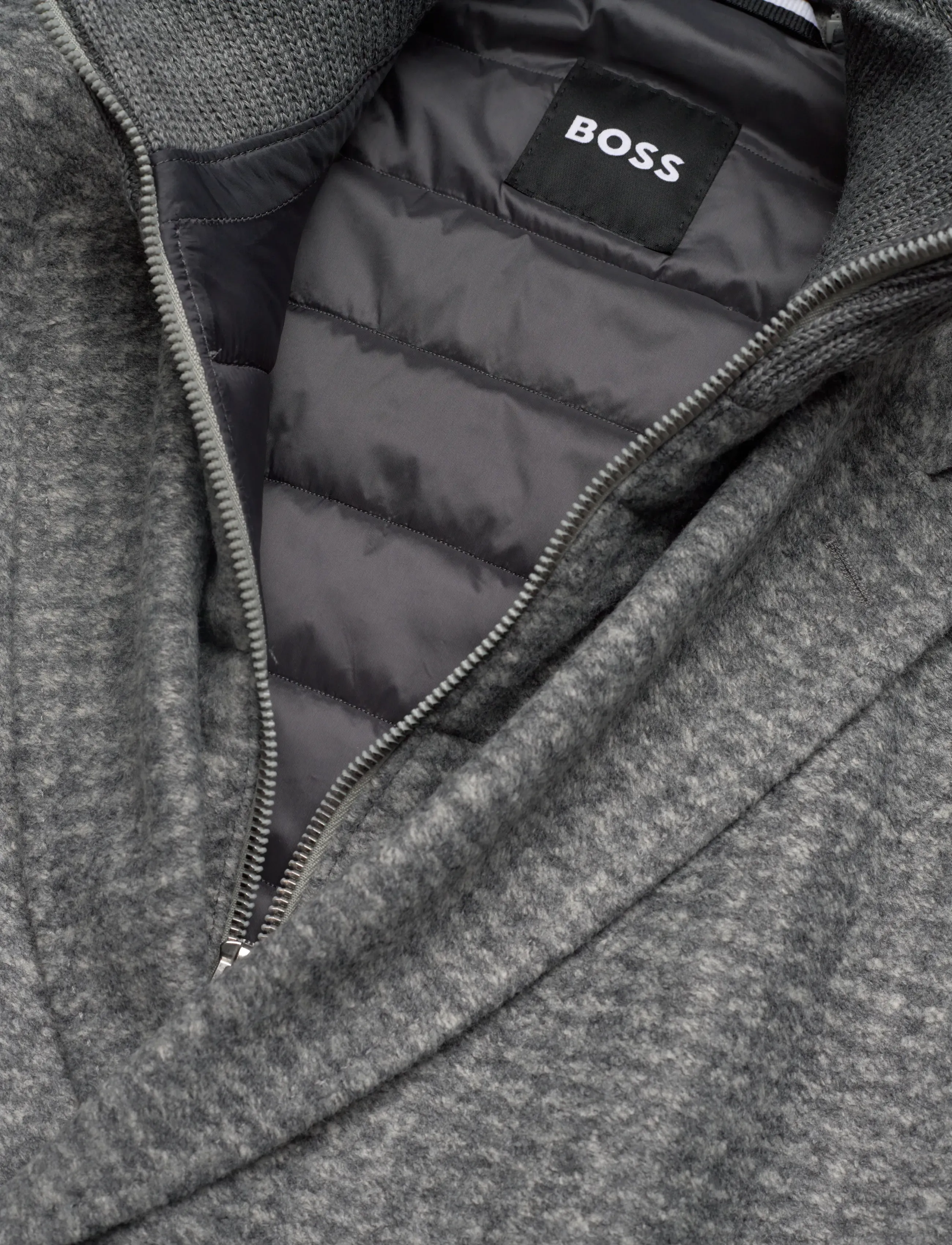 BOSS - H-Hyde-J-Bib-Pad-254 - uldfrakker - silver - 2
