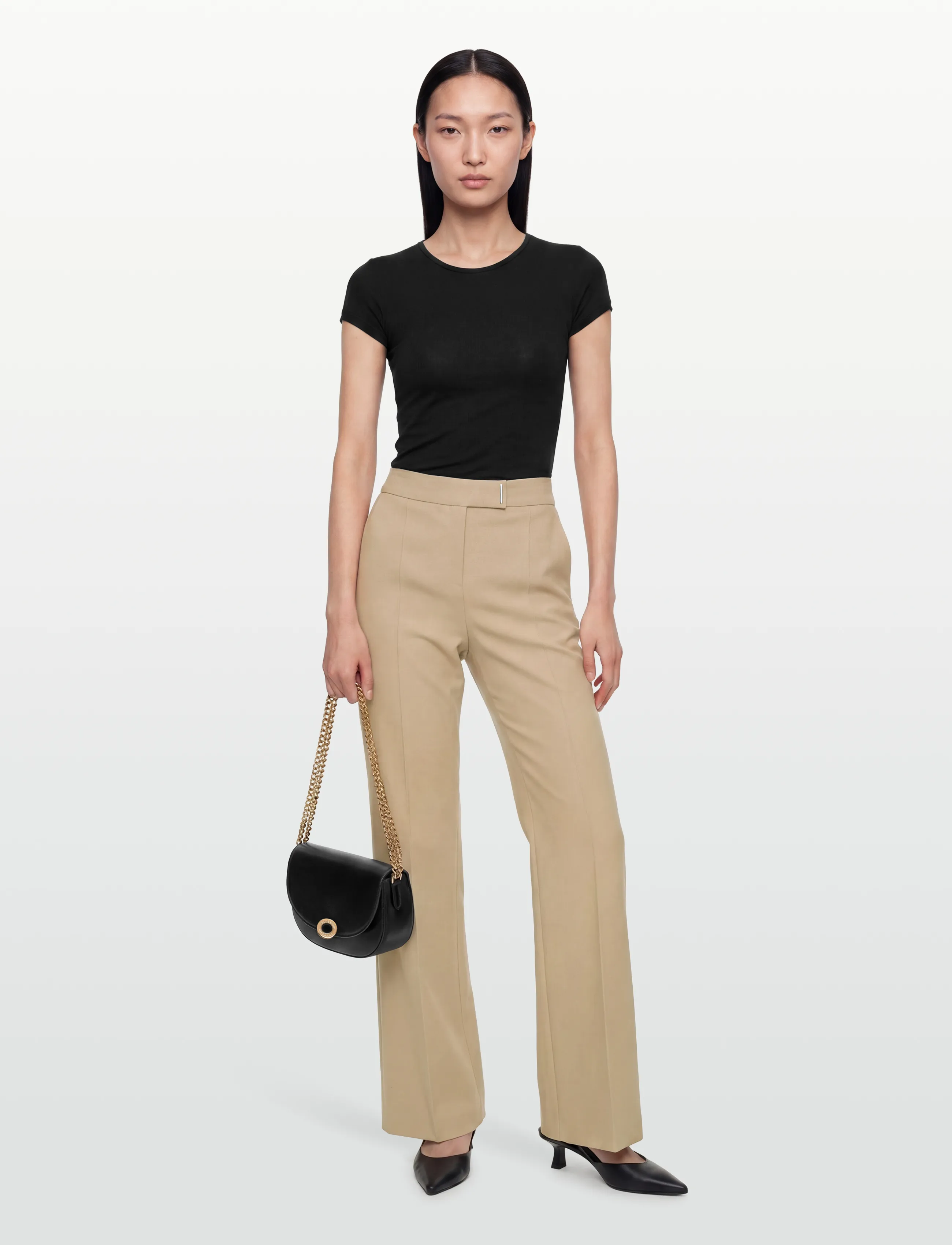 BOSS Talia4, 34, Trousers, Beige - Straight Leg, Frauen