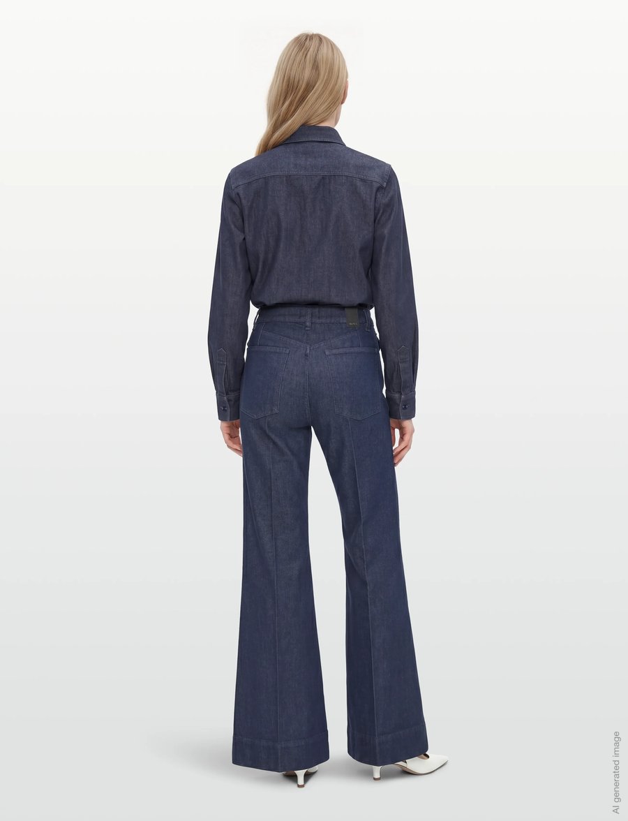 BOSS - ROSALYA-FLARE - utsvängda jeans - dark blue - 4