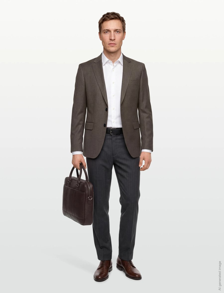 BOSS - H-Huge-253 - enkeltradede blazere - dark brown - 0