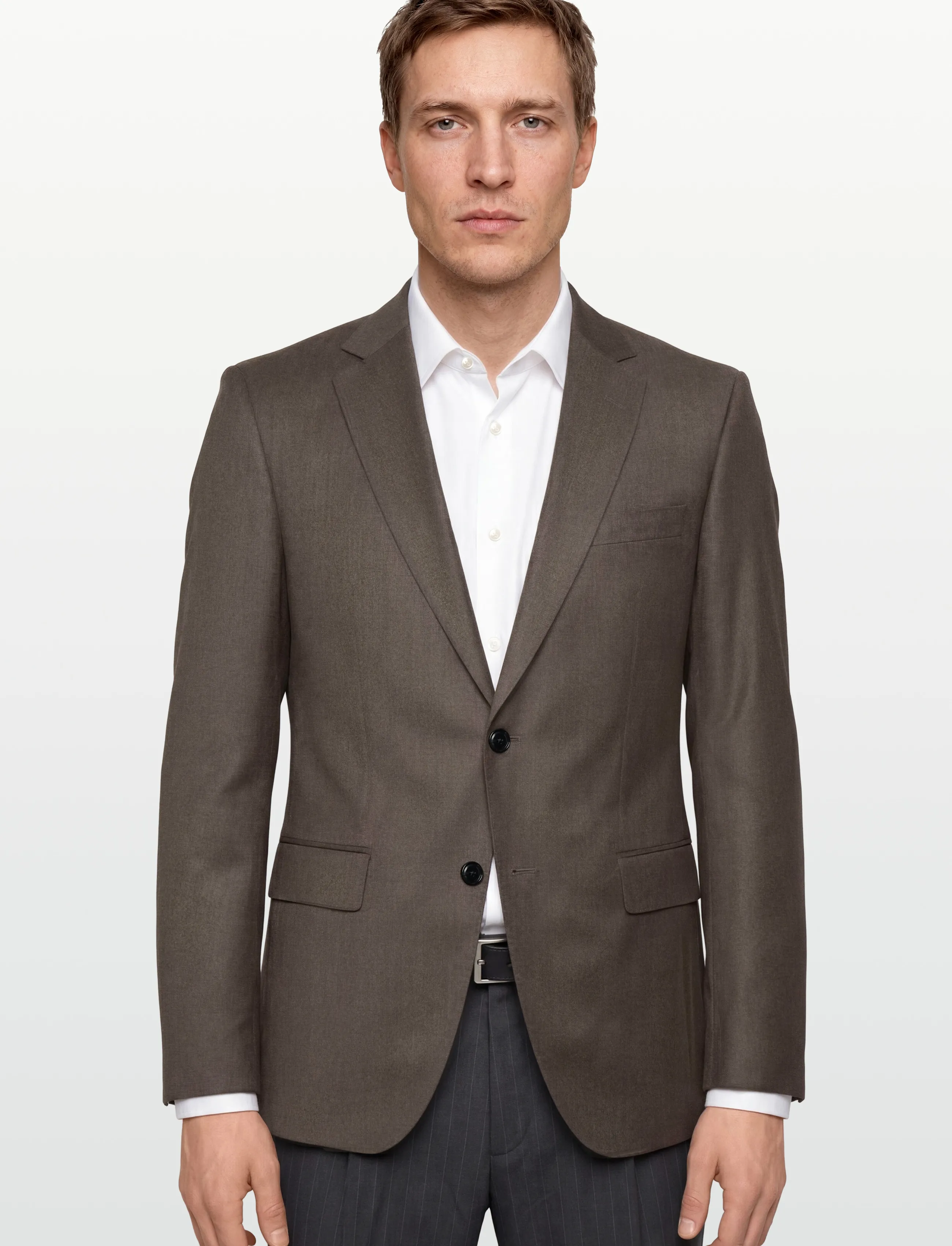 BOSS - H-Huge-253 - enkelknäppta kavajer - dark brown - 3