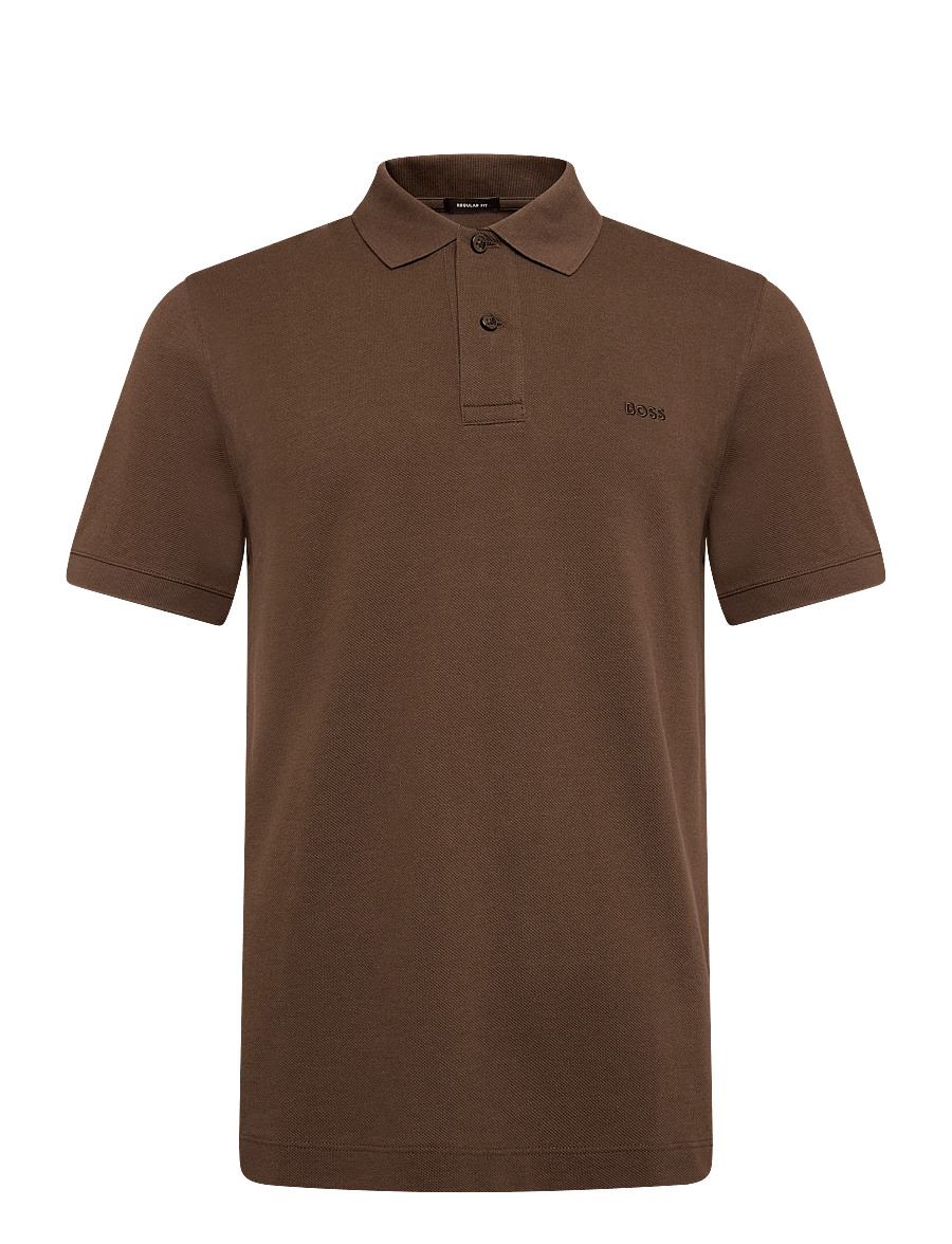 BOSS - Pallas - kortærmede poloer - dark brown - 0