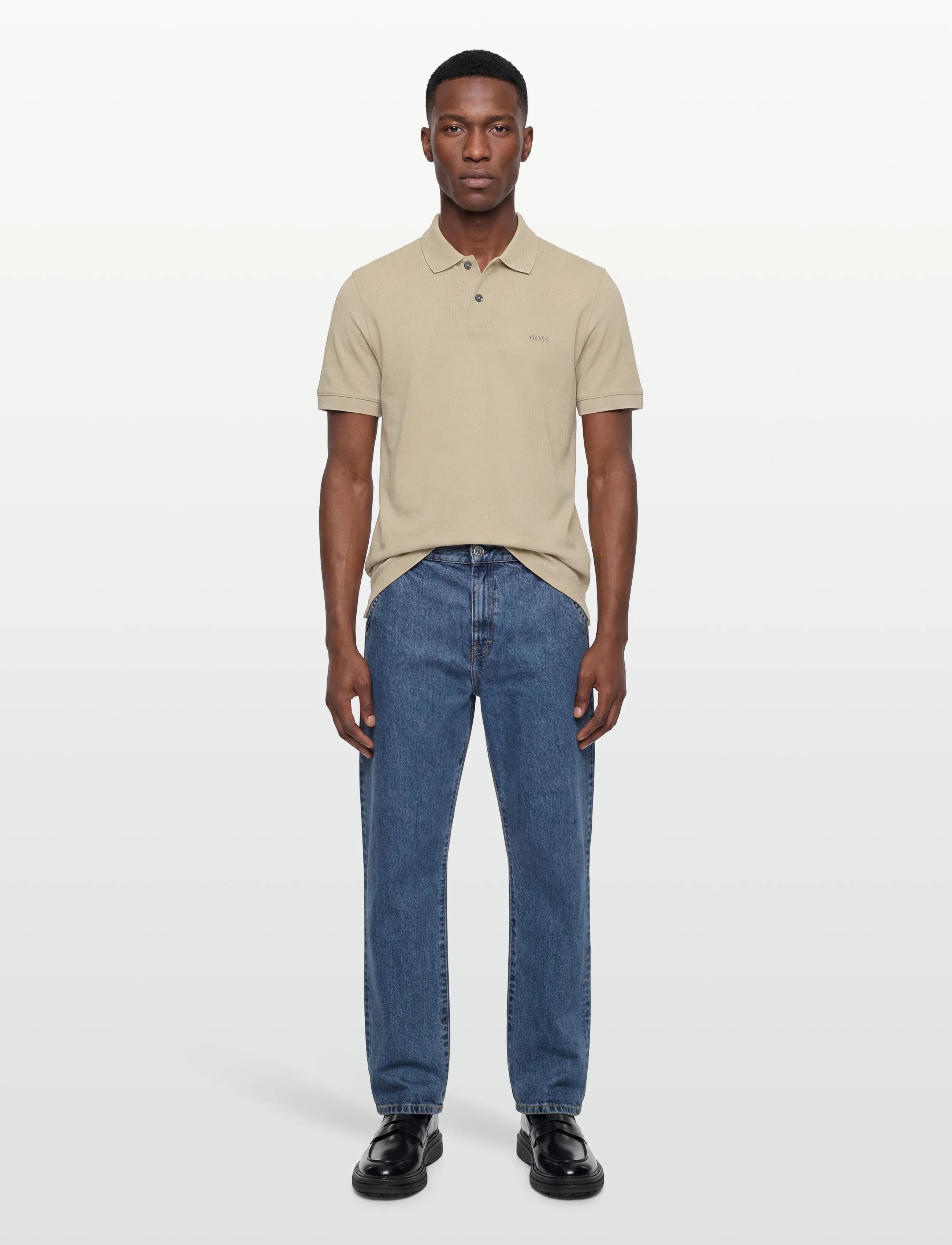 BOSS Pallas, M, Polos, Beige - Short-sleeved, Männerswear
