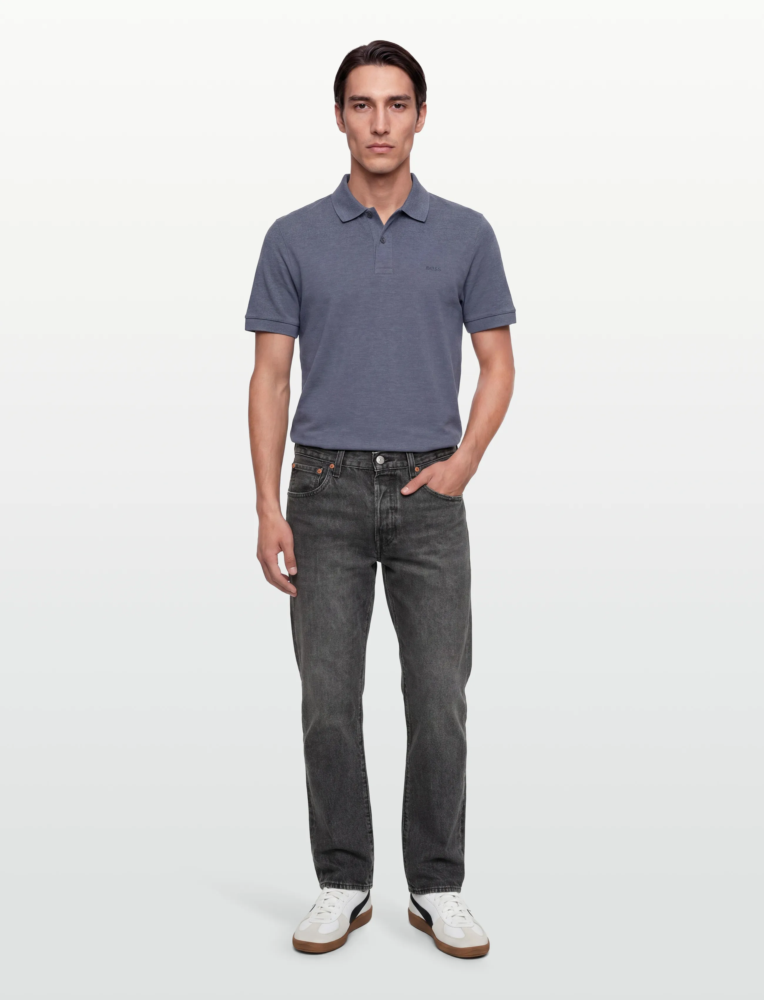 BOSS Pallas, S, Polos, Blau - Short-sleeved, Männerswear
