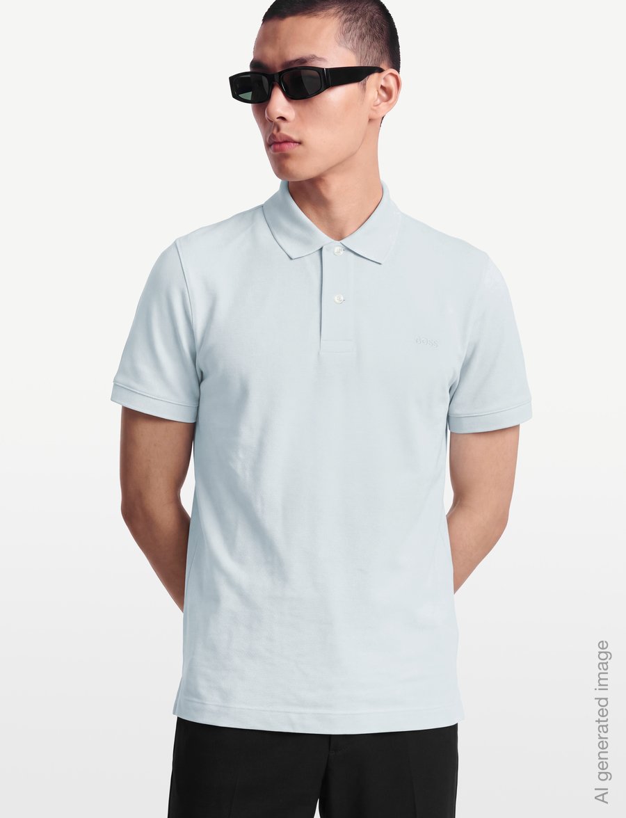 BOSS - Pallas - short-sleeved polos - open blue - 3