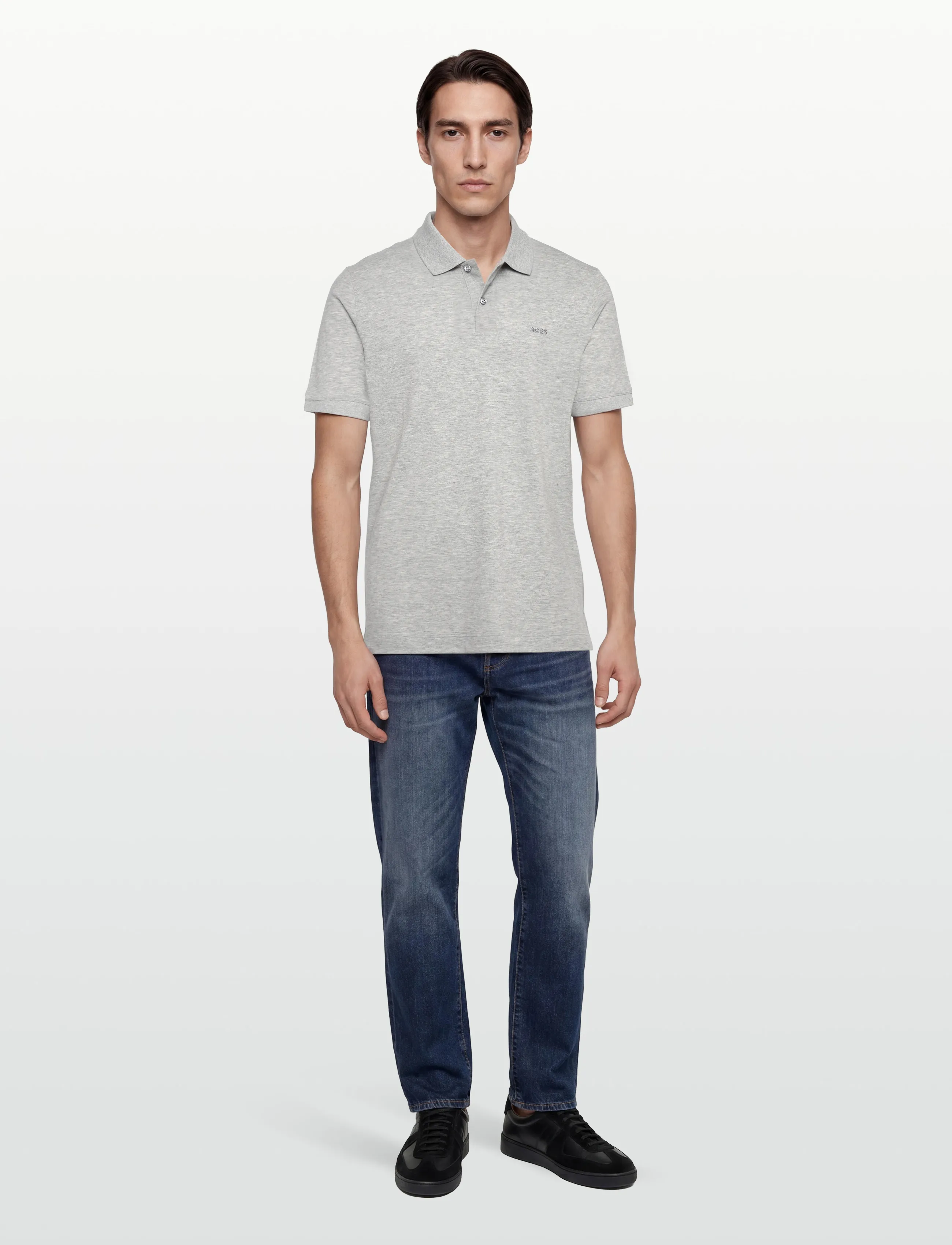 BOSS Pallas, Mænd, Polo T-shirt, Grå, Str: M