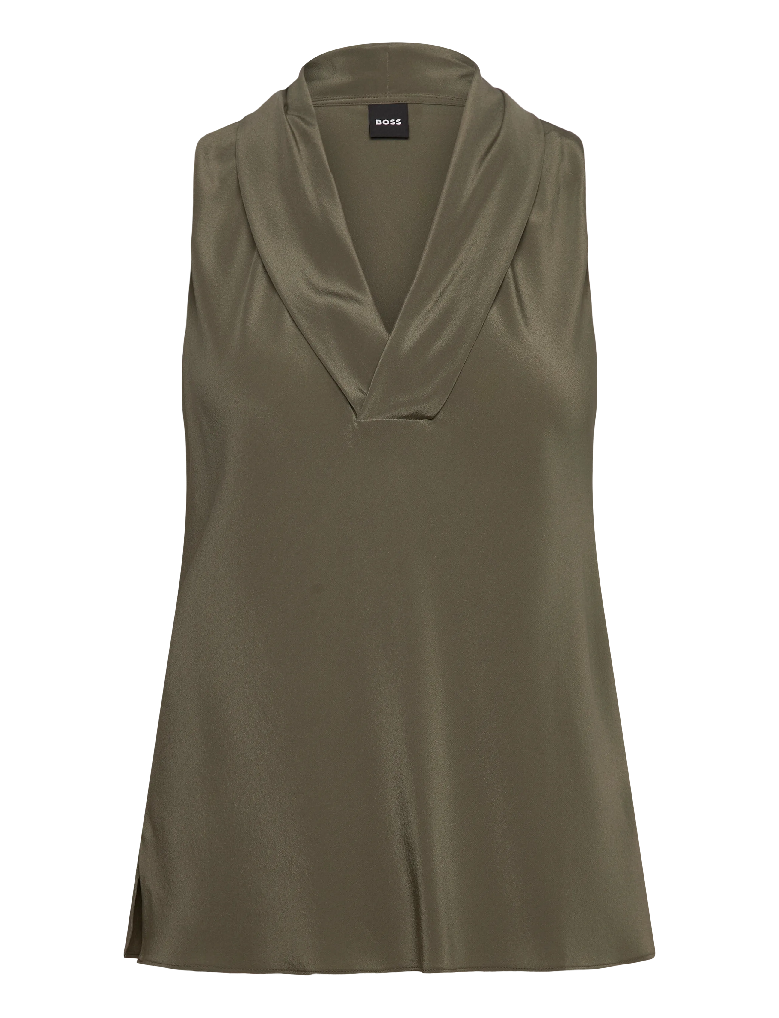 BOSS Bolaru - Sleeveless blouses - DARK GREEN / khaki/green