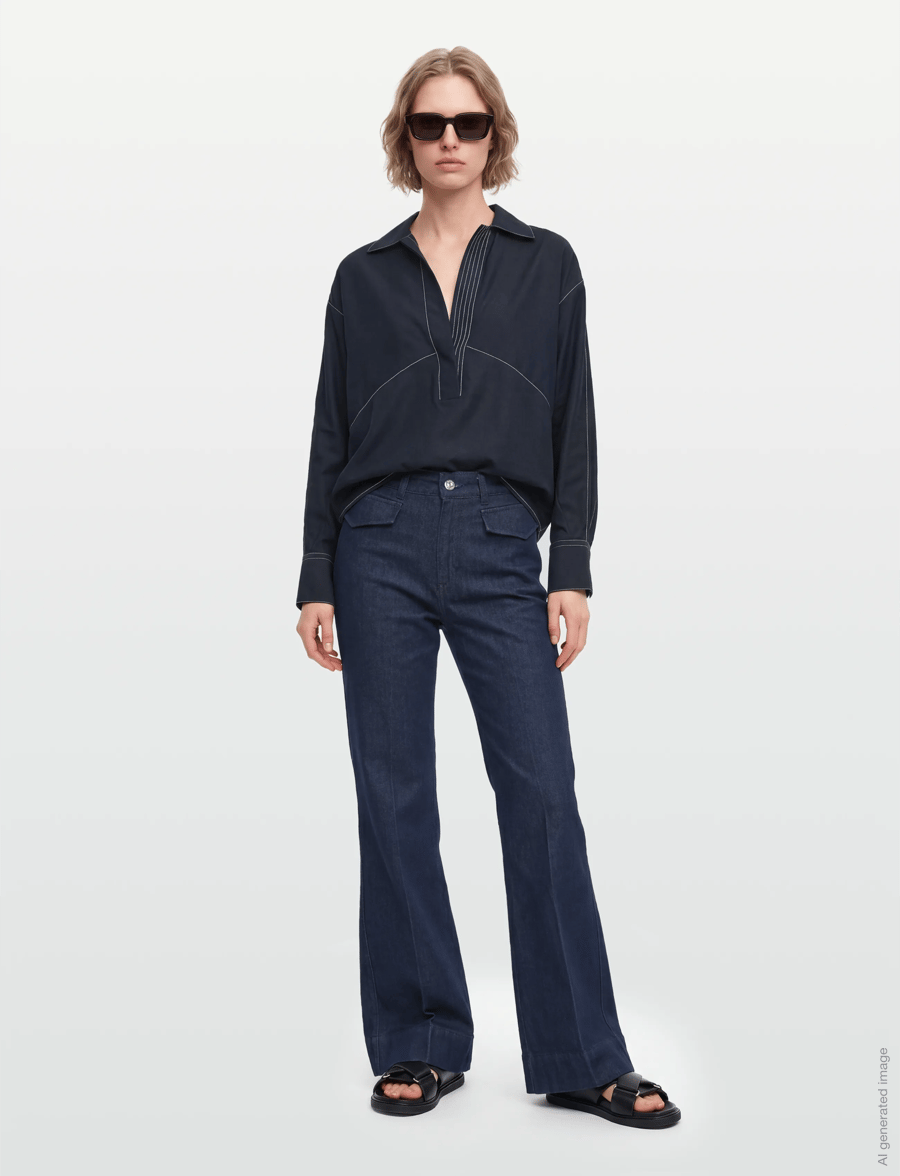 BOSS - Brizzy - blūzes ar garām piedurknēm - dark blue - 0