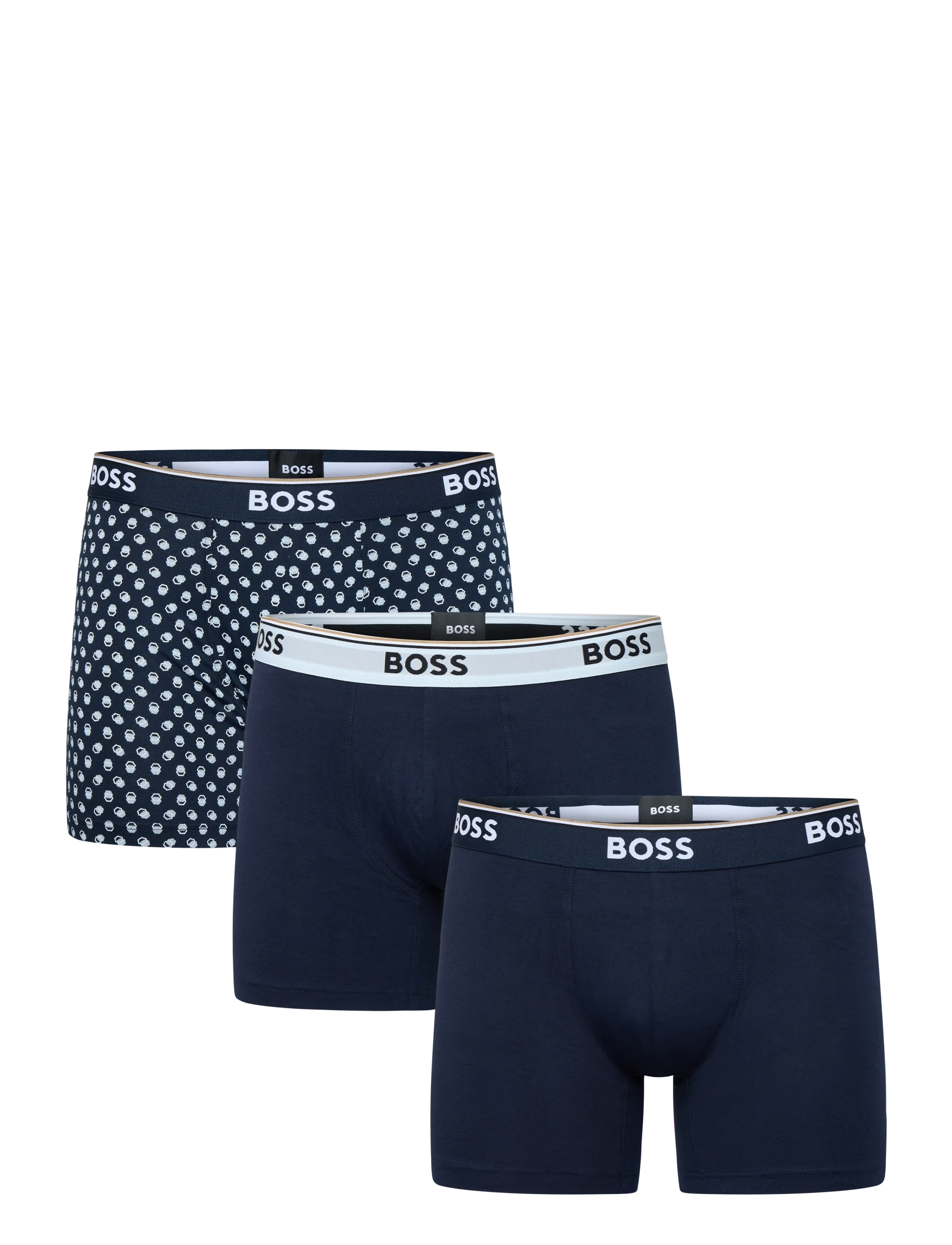 BOSS Boxerbr 3P Power Des, M, Navy, Undertøj > Boksere, Herre